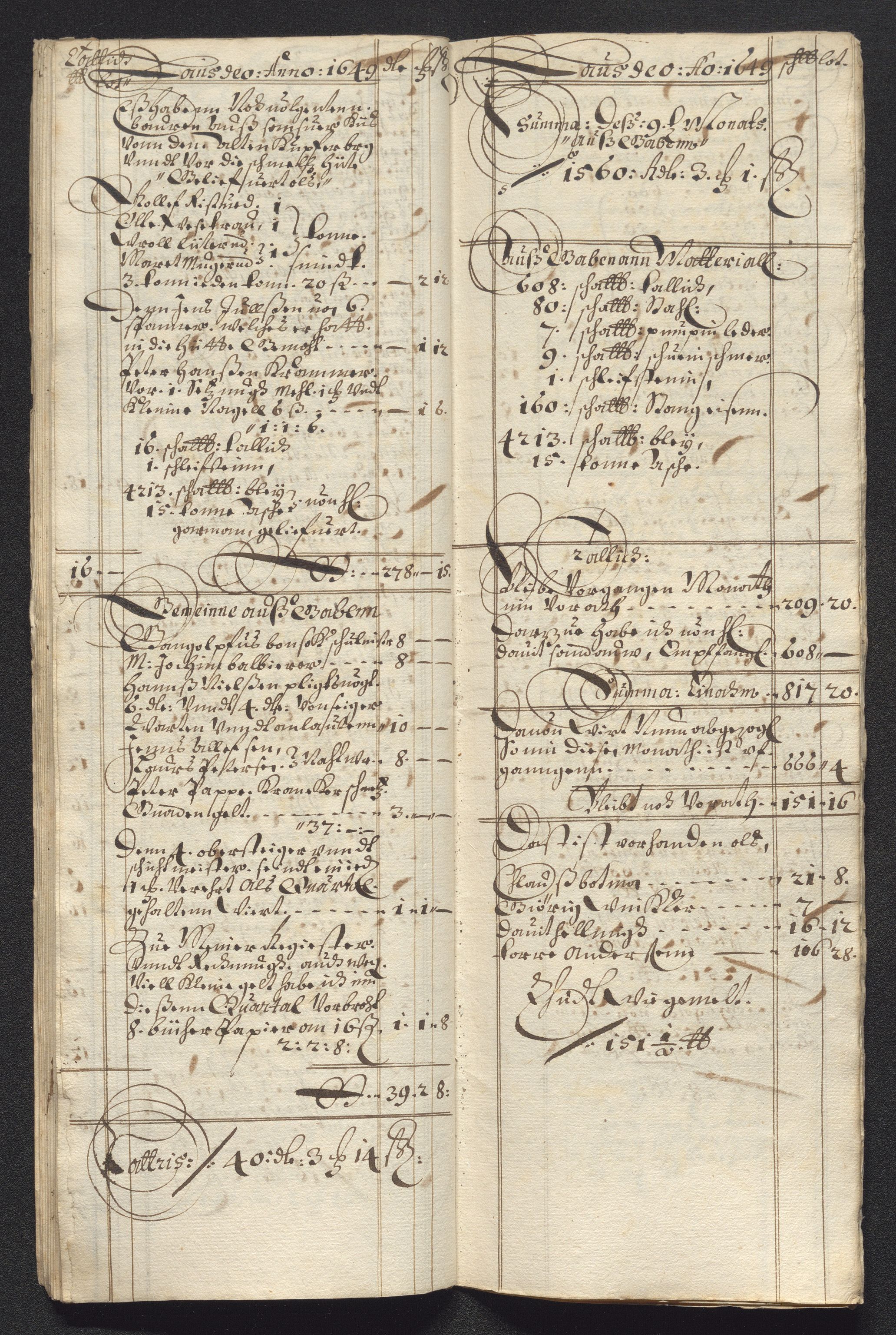 Kongsberg Sølvverk 1623-1816, SAKO/EA-3135/001/D/Dc/Dcd/L0023: Utgiftsregnskap for gruver m.m., 1649, p. 278
