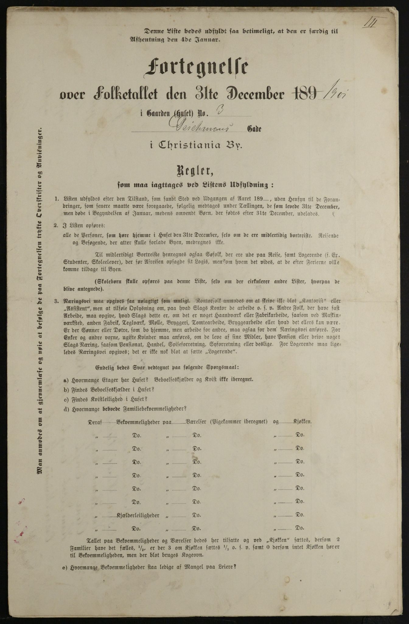 OBA, Municipal Census 1901 for Kristiania, 1901, p. 2505