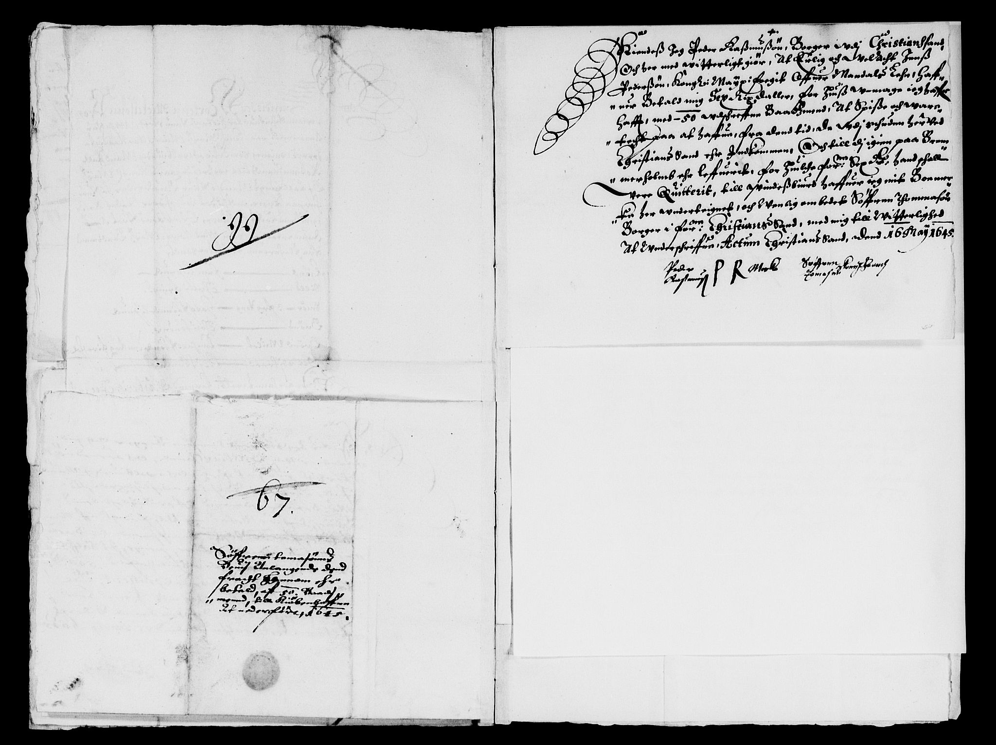 Rentekammeret inntil 1814, Reviderte regnskaper, Lensregnskaper, AV/RA-EA-5023/R/Rb/Rbq/L0034: Nedenes len. Mandals len. Råbyggelag., 1643-1646