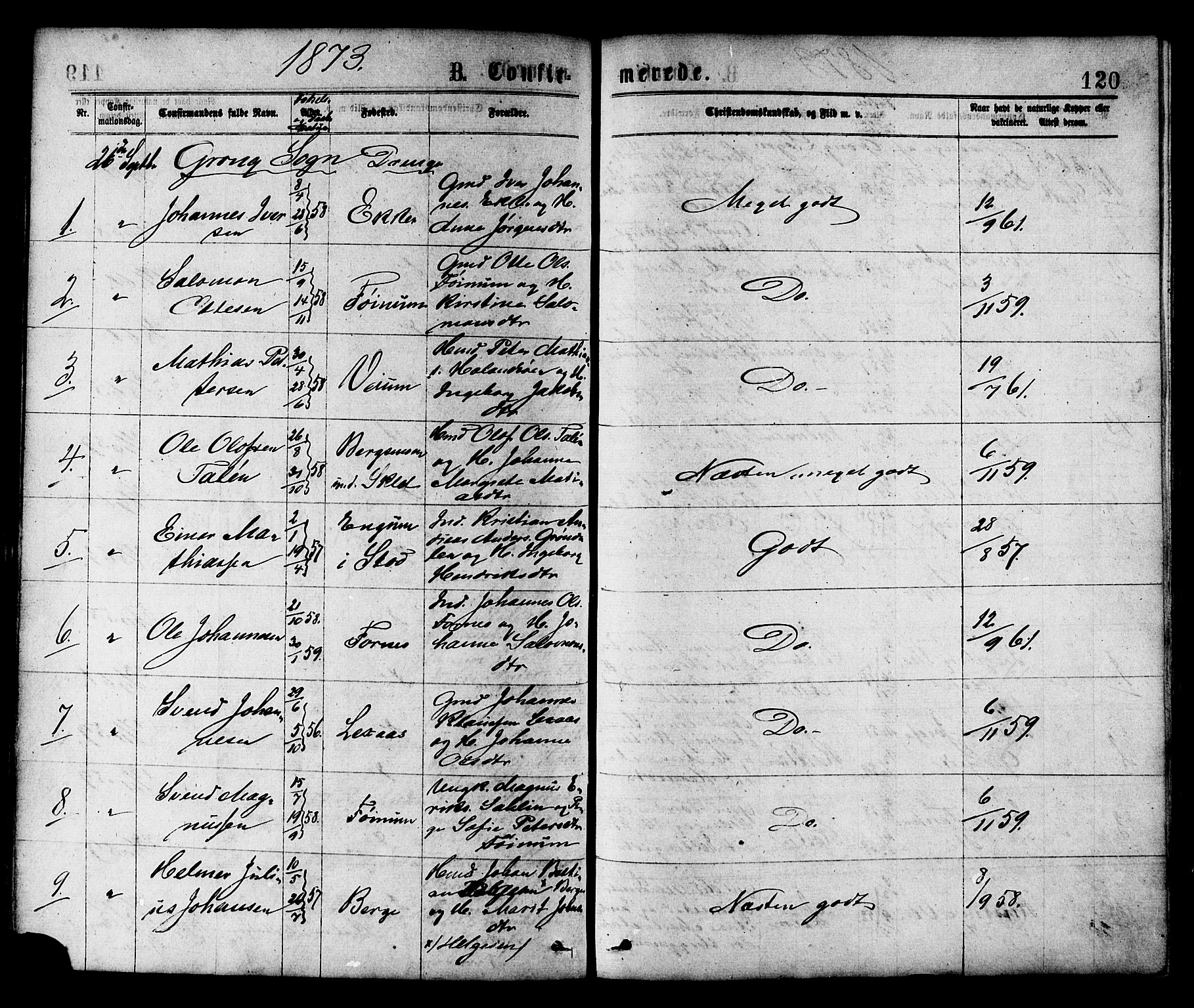 Ministerialprotokoller, klokkerbøker og fødselsregistre - Nord-Trøndelag, SAT/A-1458/758/L0516: Parish register (official) no. 758A03 /1, 1869-1879, p. 120