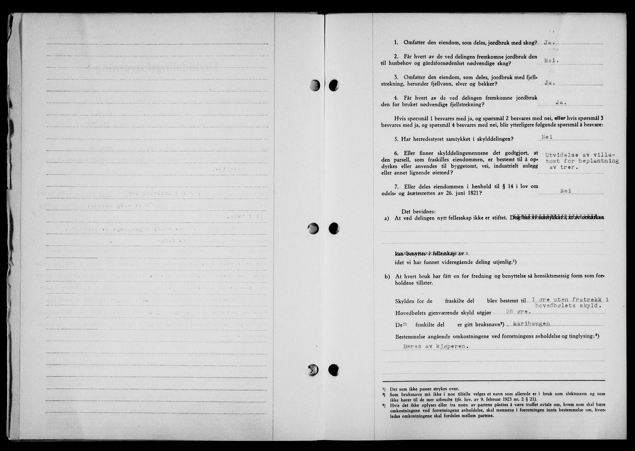 Lofoten sorenskriveri, SAT/A-0017/1/2/2C/L0011a: Mortgage book no. 11a, 1943-1943, Diary no: : 1272/1943