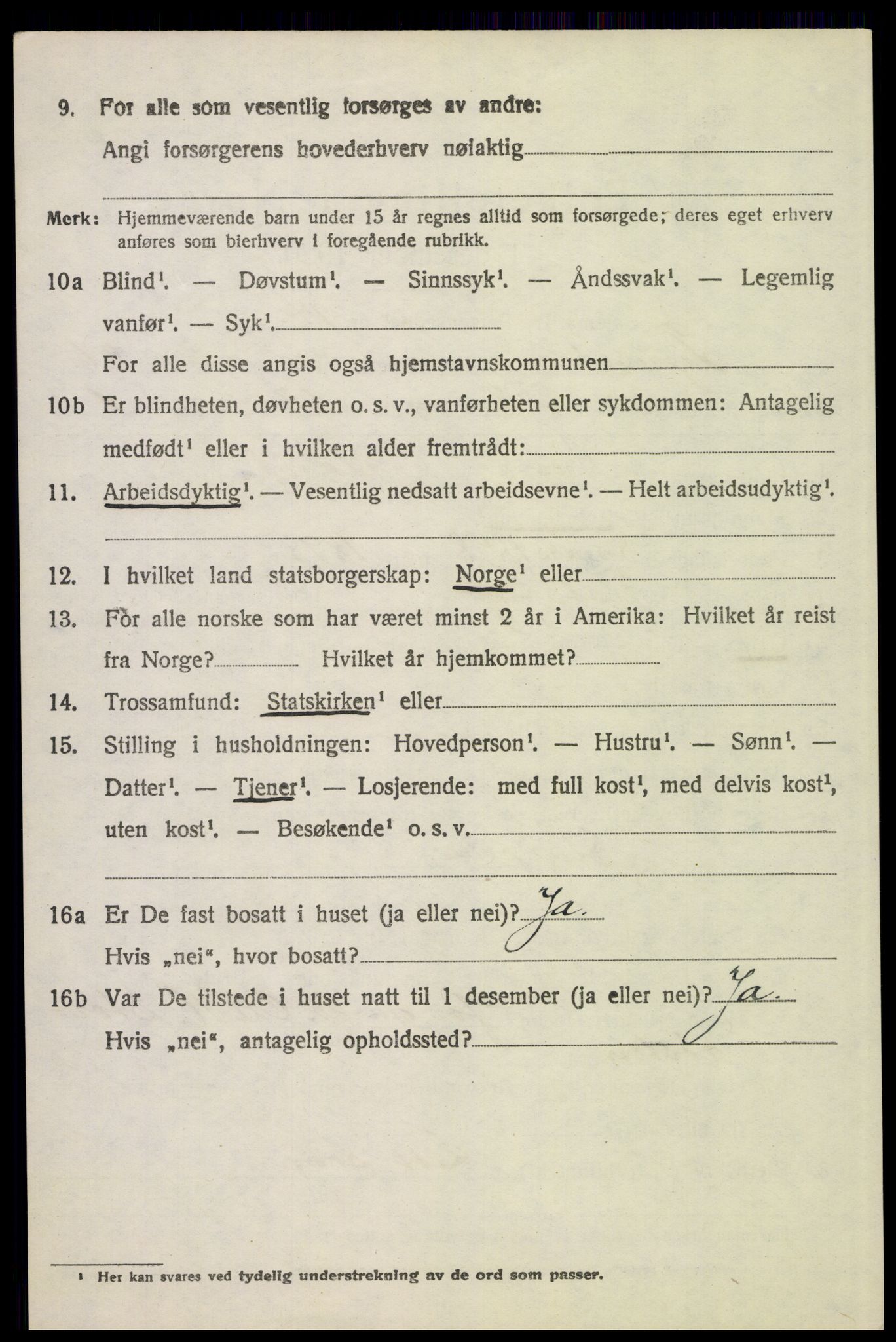 SAH, 1920 census for Tynset, 1920, p. 3175