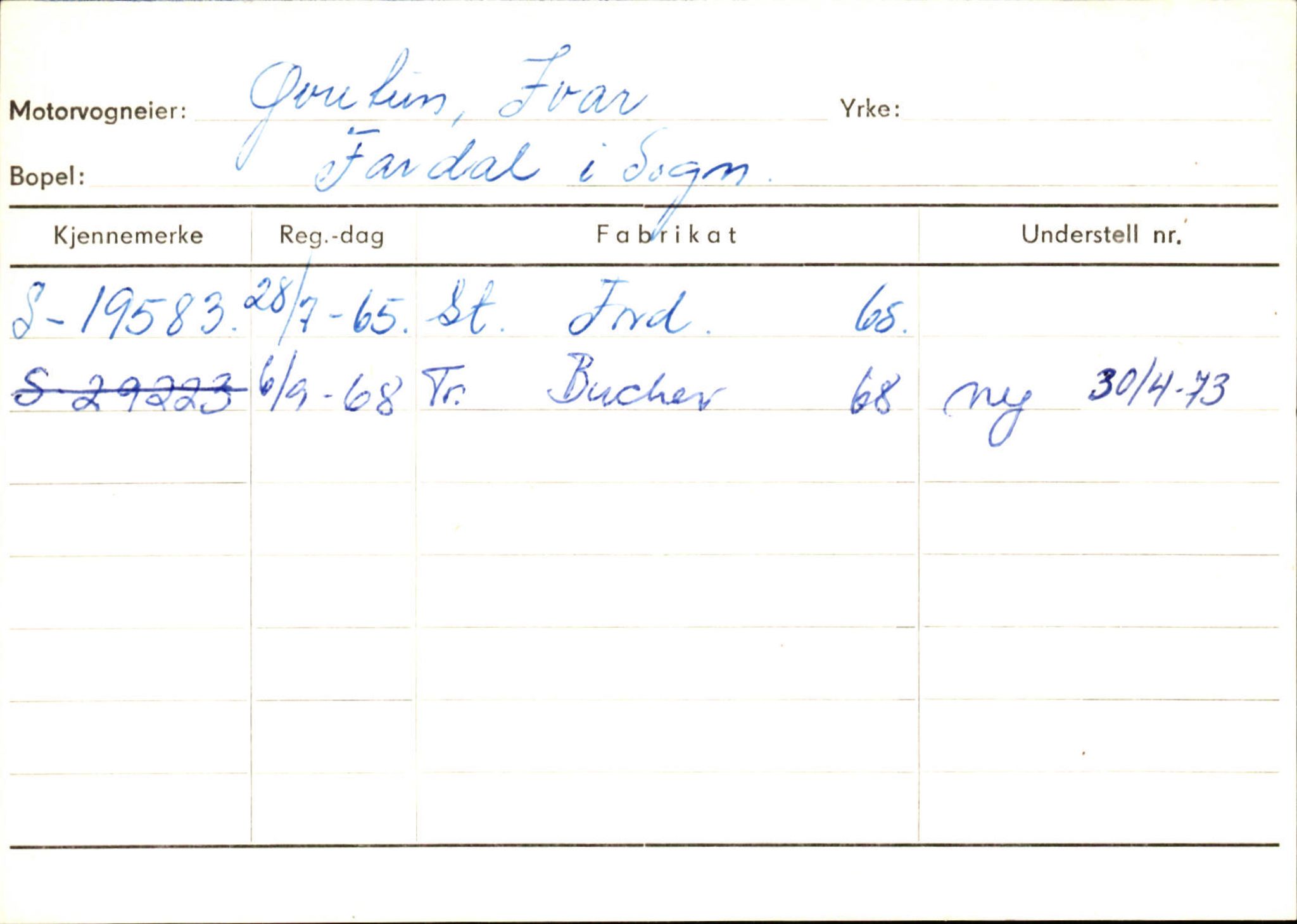 Statens vegvesen, Sogn og Fjordane vegkontor, AV/SAB-A-5301/4/F/L0125: Eigarregister Sogndal V-Å. Aurland A-Å. Fjaler A-N, 1945-1975, p. 282