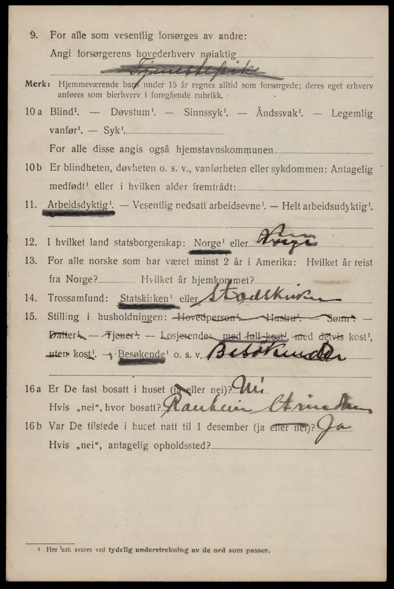 SAT, 1920 census for Trondheim, 1920, p. 109515