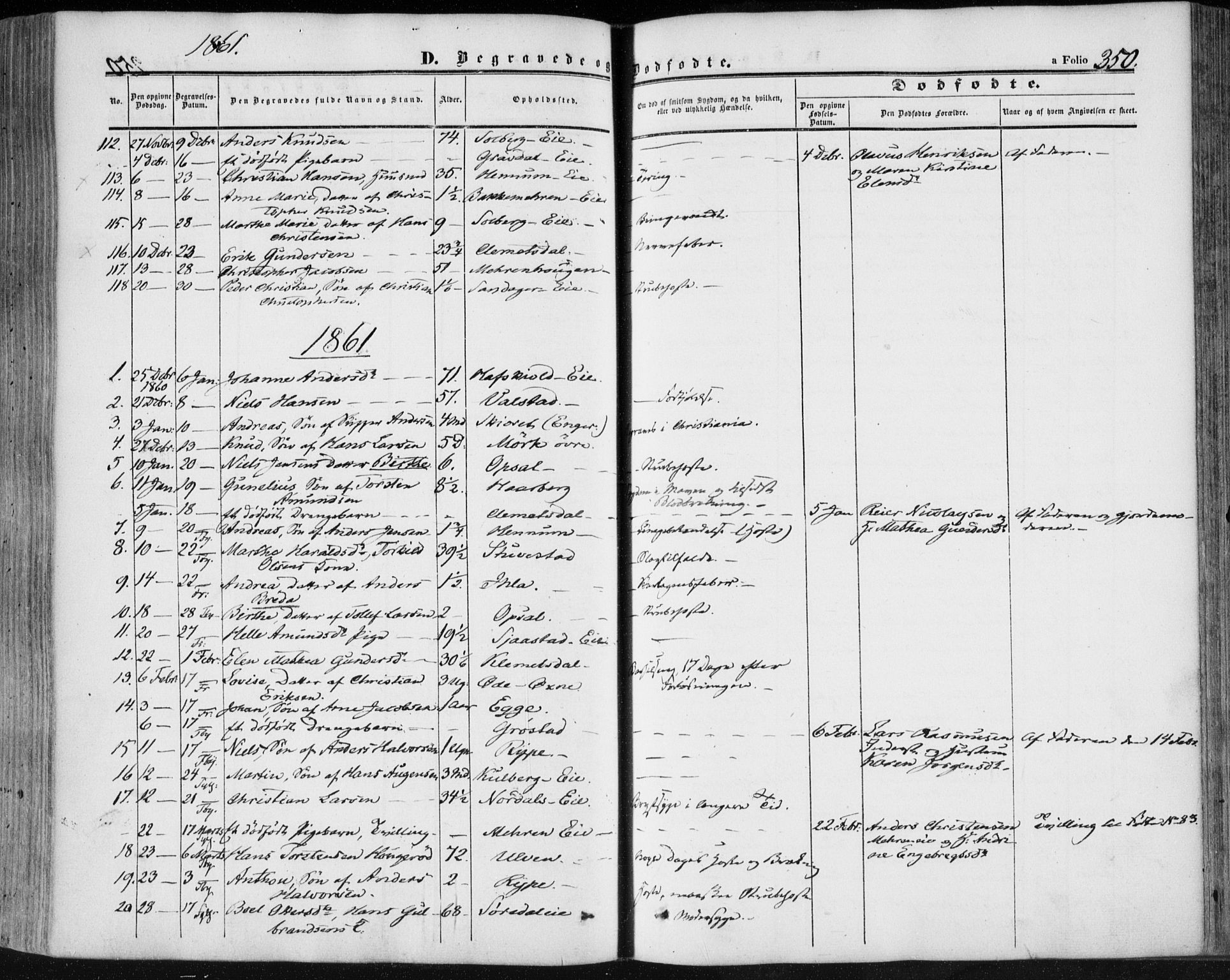 Lier kirkebøker, AV/SAKO-A-230/F/Fa/L0012: Parish register (official) no. I 12, 1854-1864, p. 350