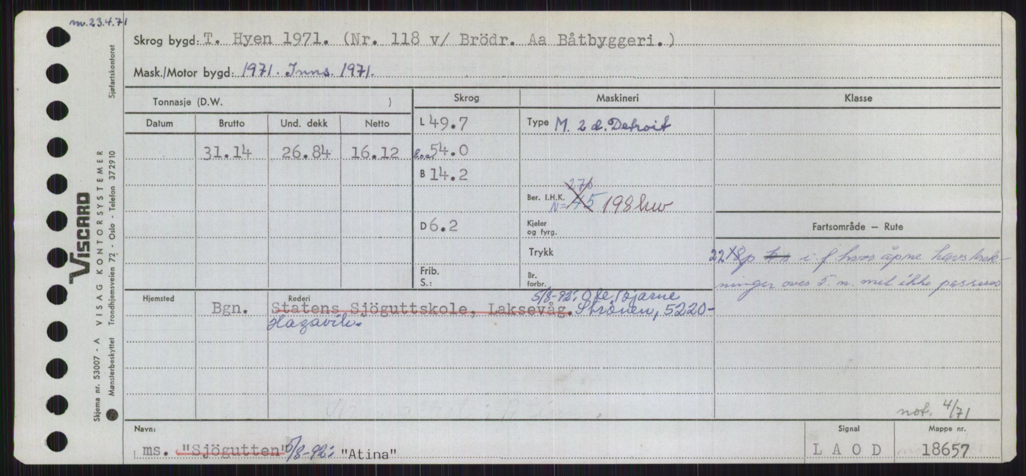 Sjøfartsdirektoratet med forløpere, Skipsmålingen, AV/RA-S-1627/H/Ha/L0001/0001: Fartøy, A-Eig / Fartøy A-Bjøn, p. 483