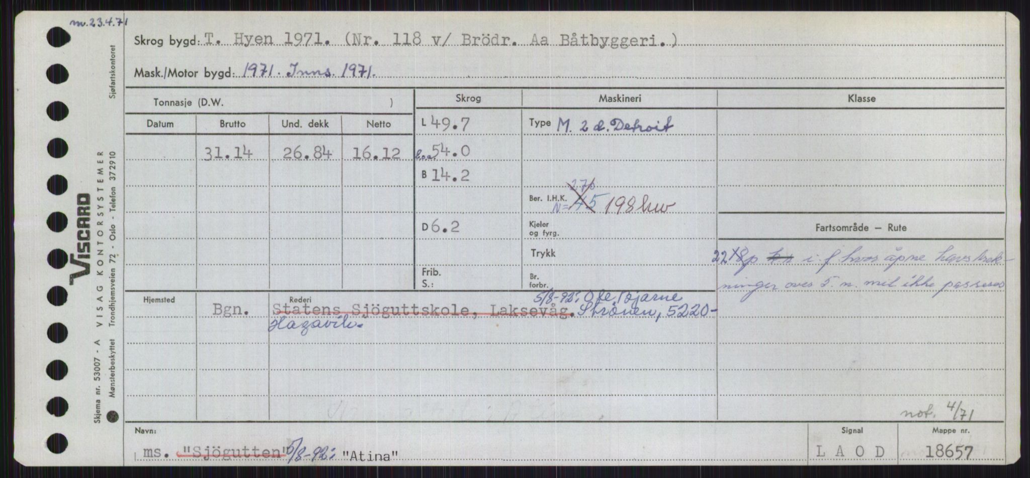 Sjøfartsdirektoratet med forløpere, Skipsmålingen, RA/S-1627/H/Ha/L0001/0001: Fartøy, A-Eig / Fartøy A-Bjøn, p. 483