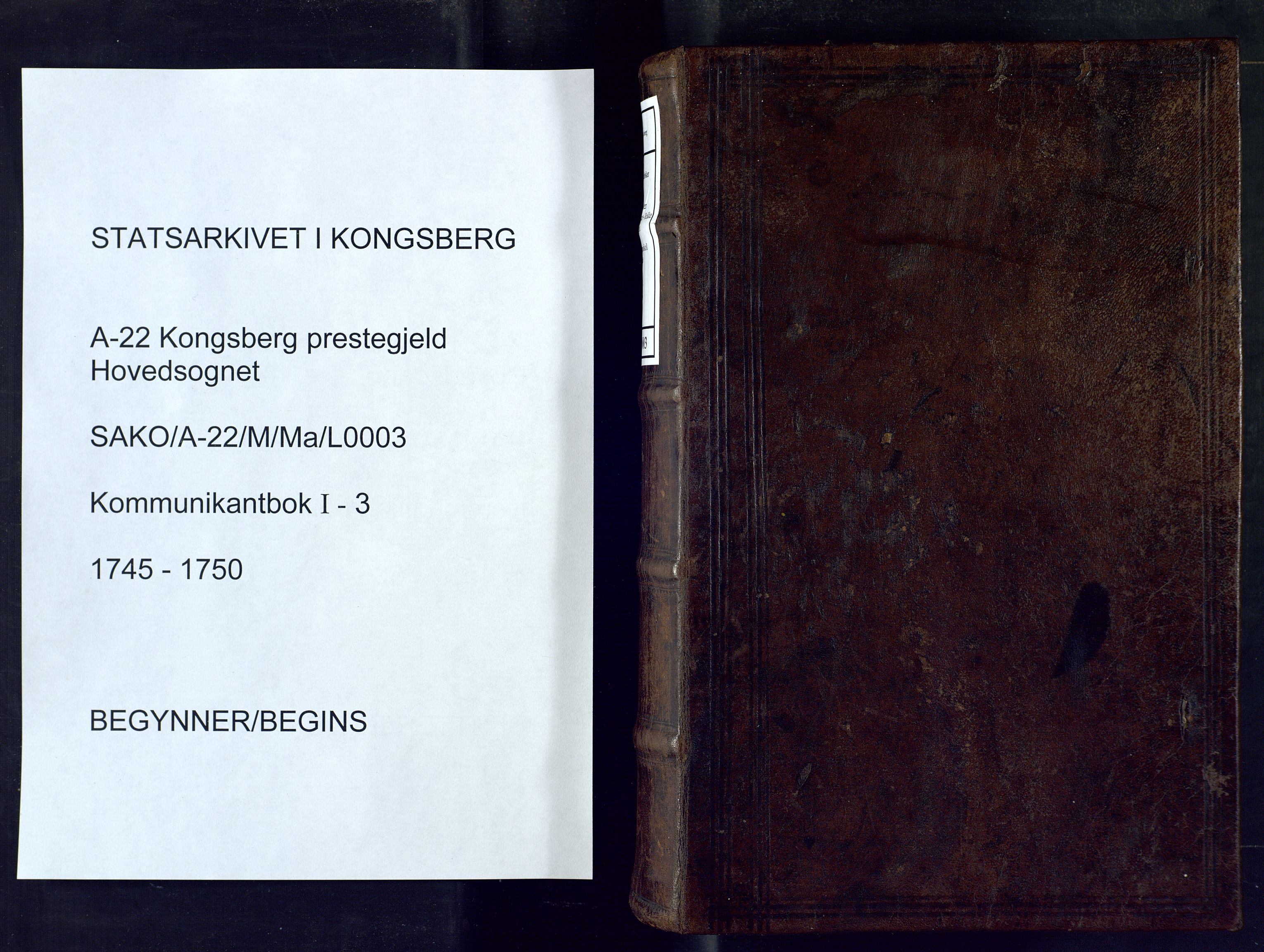 Kongsberg kirkebøker, SAKO/A-22/M/Ma/L0003: Communicants register no. 3, 1745-1750