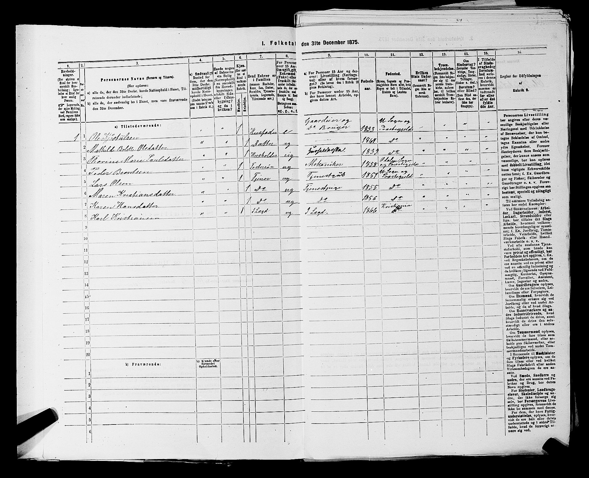 RA, 1875 census for 0224P Aurskog, 1875, p. 265