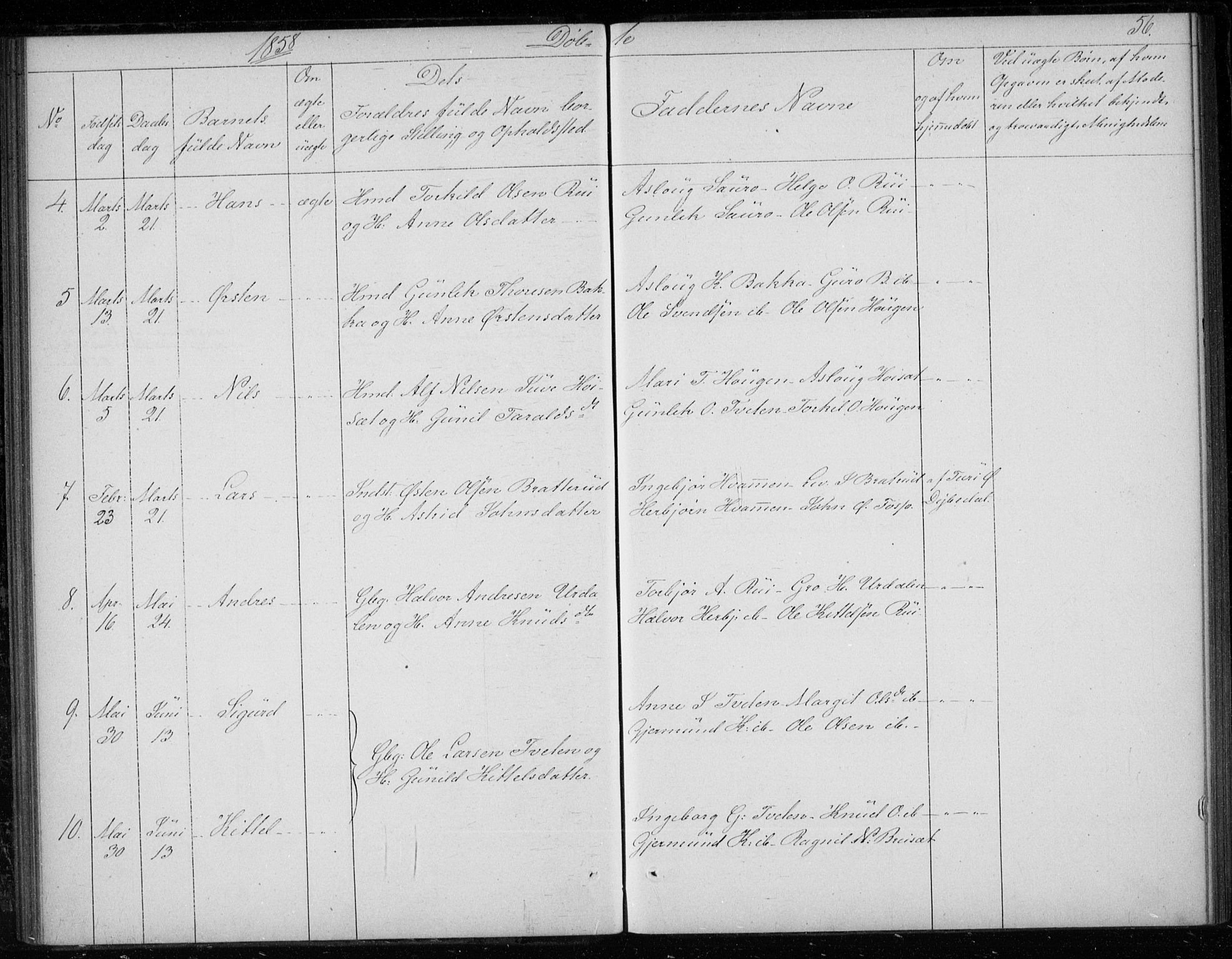 Gransherad kirkebøker, SAKO/A-267/F/Fb/L0003: Parish register (official) no. II 3, 1844-1859, p. 56