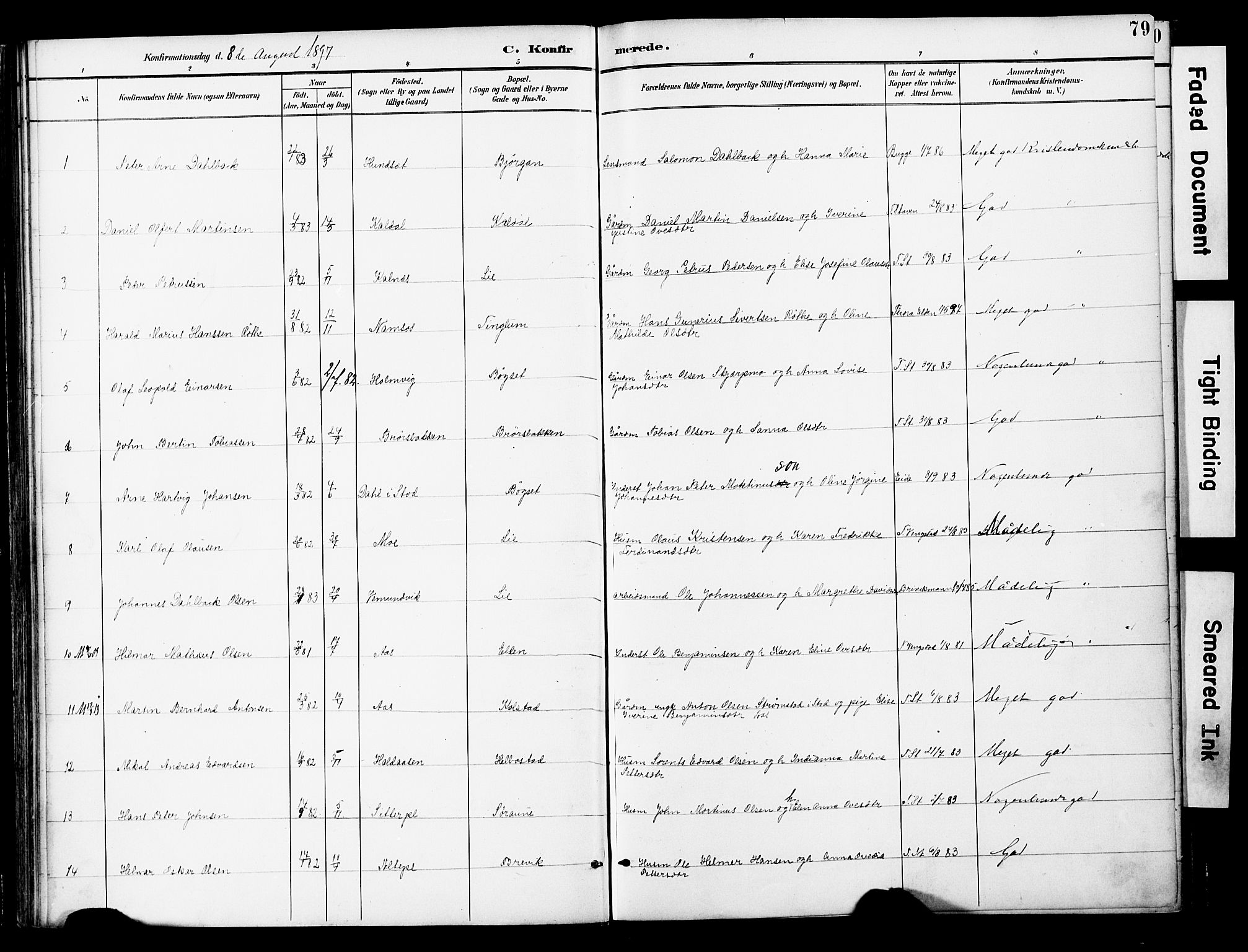 Ministerialprotokoller, klokkerbøker og fødselsregistre - Nord-Trøndelag, SAT/A-1458/742/L0409: Parish register (official) no. 742A02, 1891-1905, p. 79