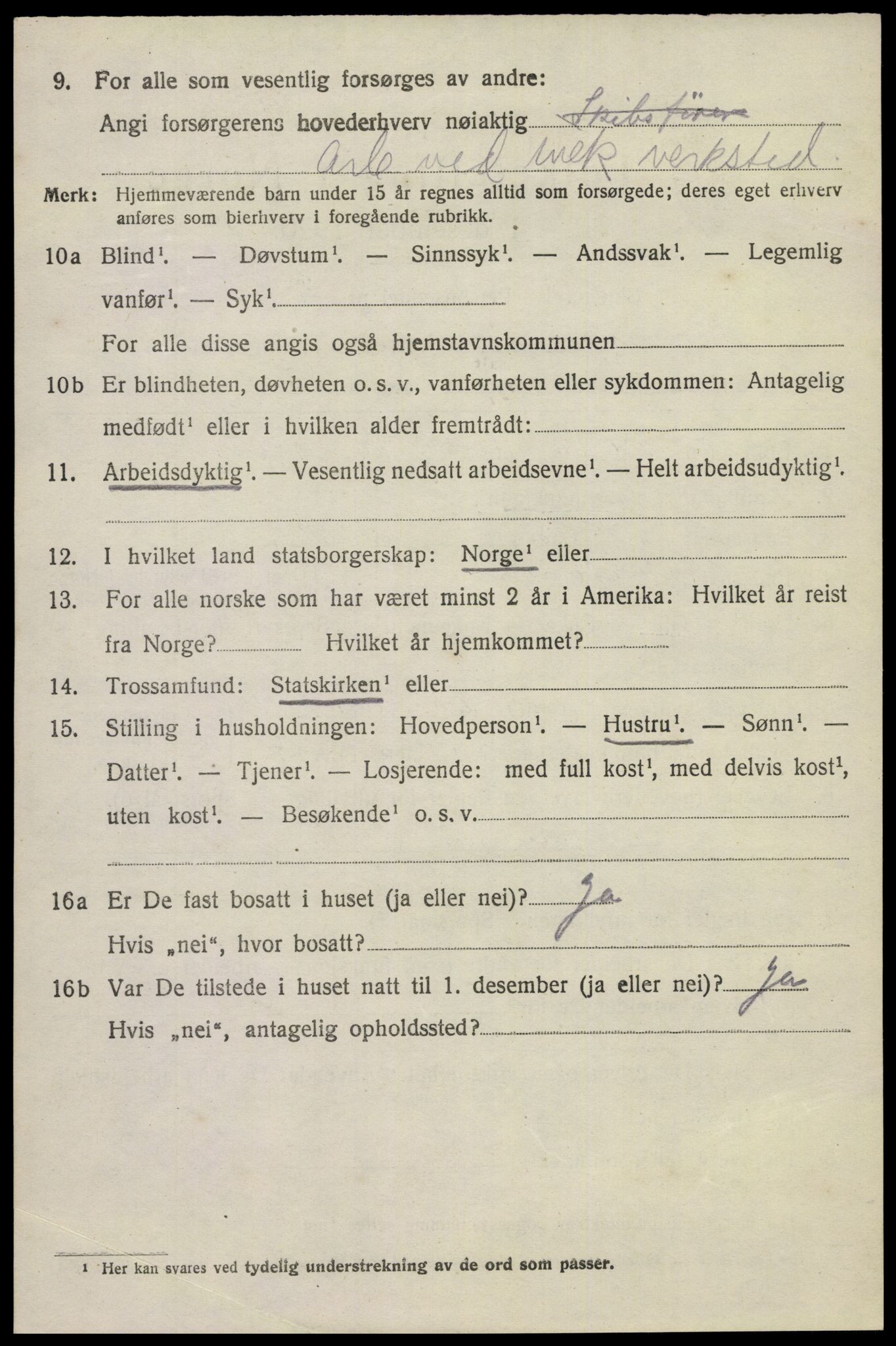 SAKO, 1920 census for Eidanger, 1920, p. 5447