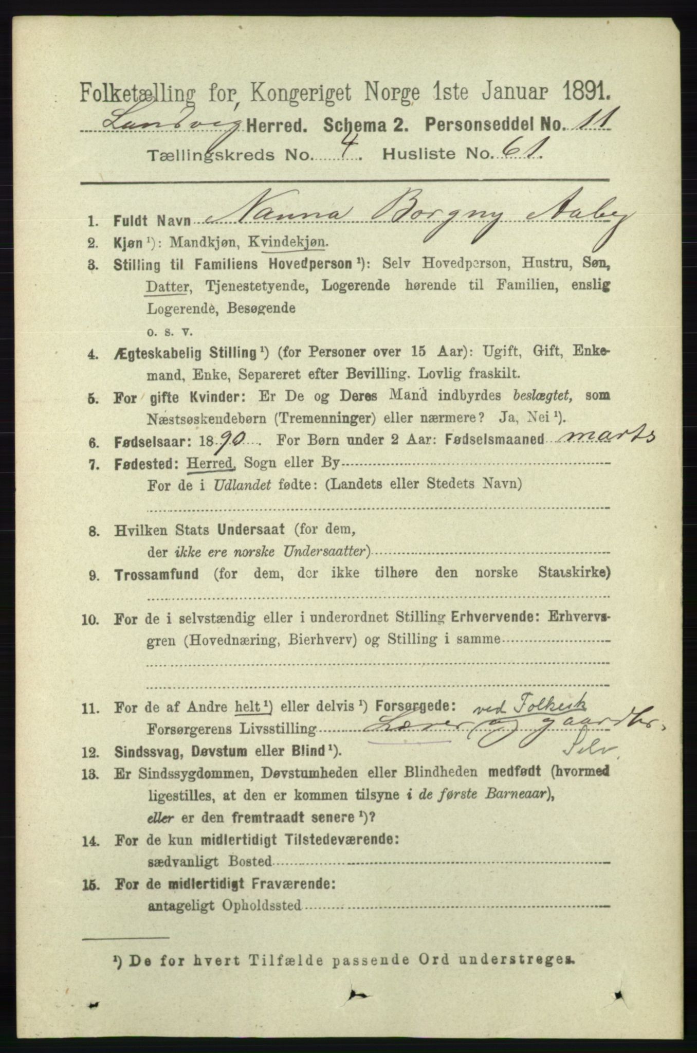 RA, 1891 census for 0924 Landvik, 1891, p. 2146