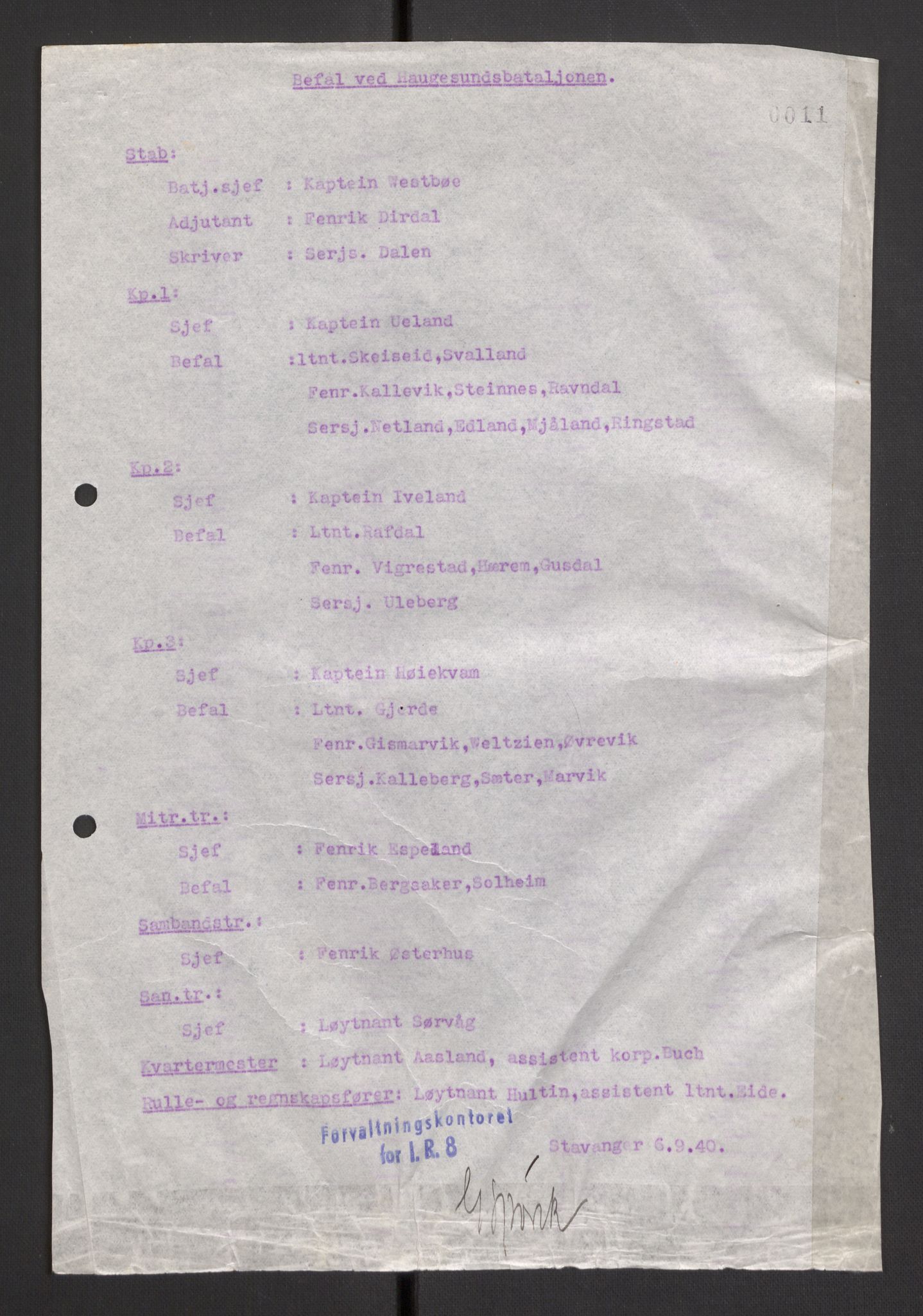 Forsvaret, Forsvarets krigshistoriske avdeling, AV/RA-RAFA-2017/Y/Yb/L0107: II-C-11-460-464  -  4. Divisjon., 1940, p. 3