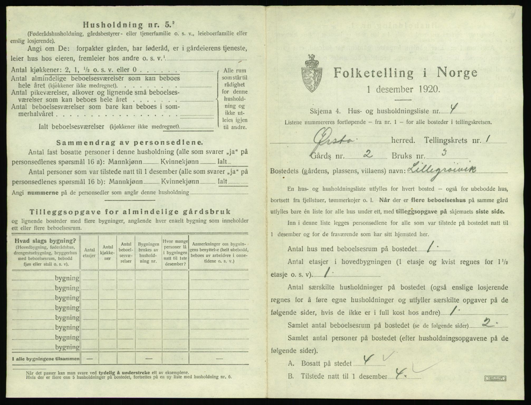 SAT, 1920 census for Ørsta, 1920, p. 46