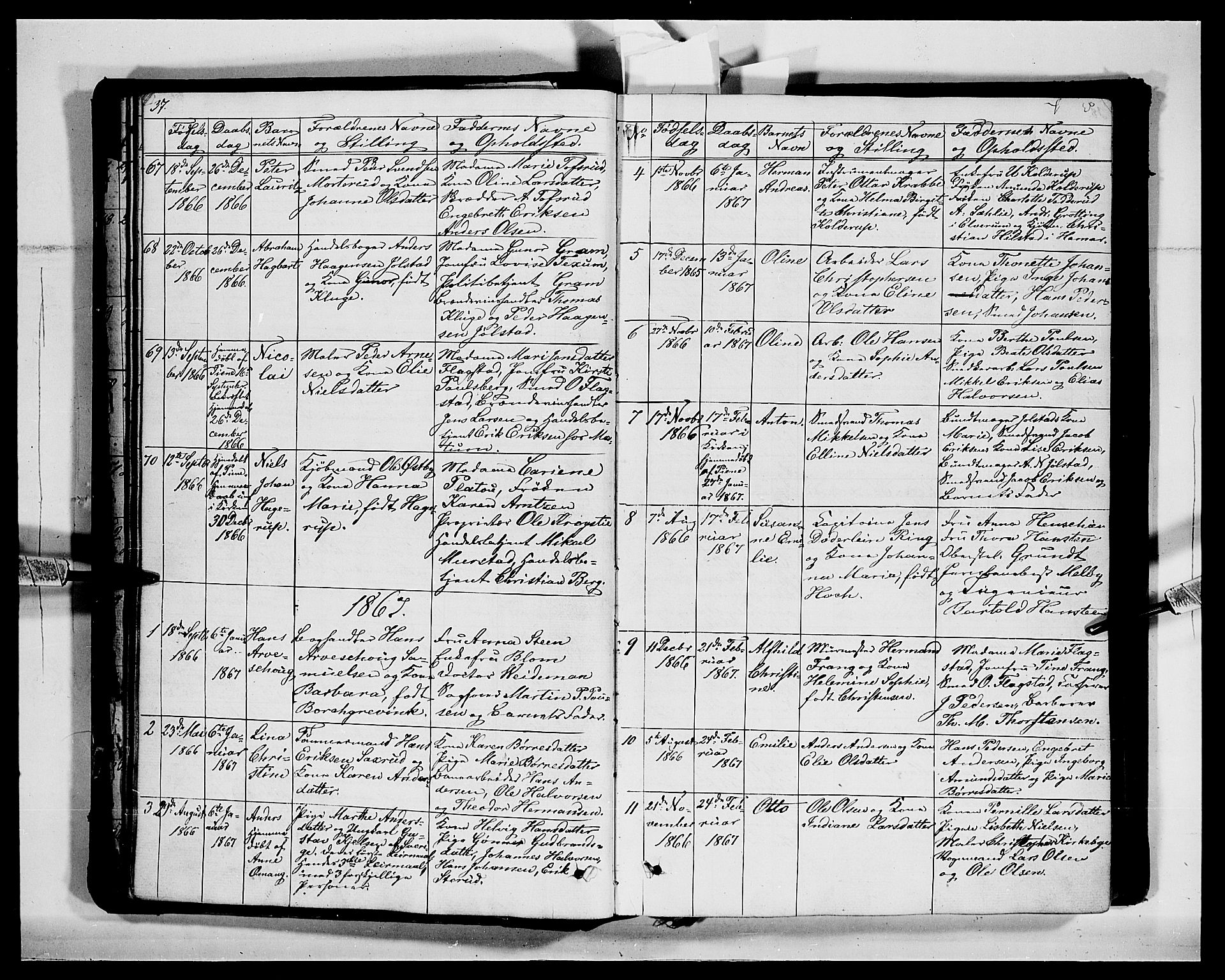 Vang prestekontor, Hedmark, SAH/PREST-008/H/Ha/Hab/L0011: Parish register (copy) no. 11, 1855-1878, p. 37