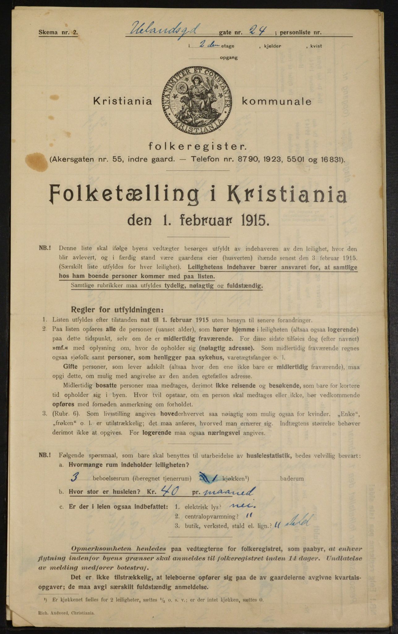 OBA, Municipal Census 1915 for Kristiania, 1915, p. 119129