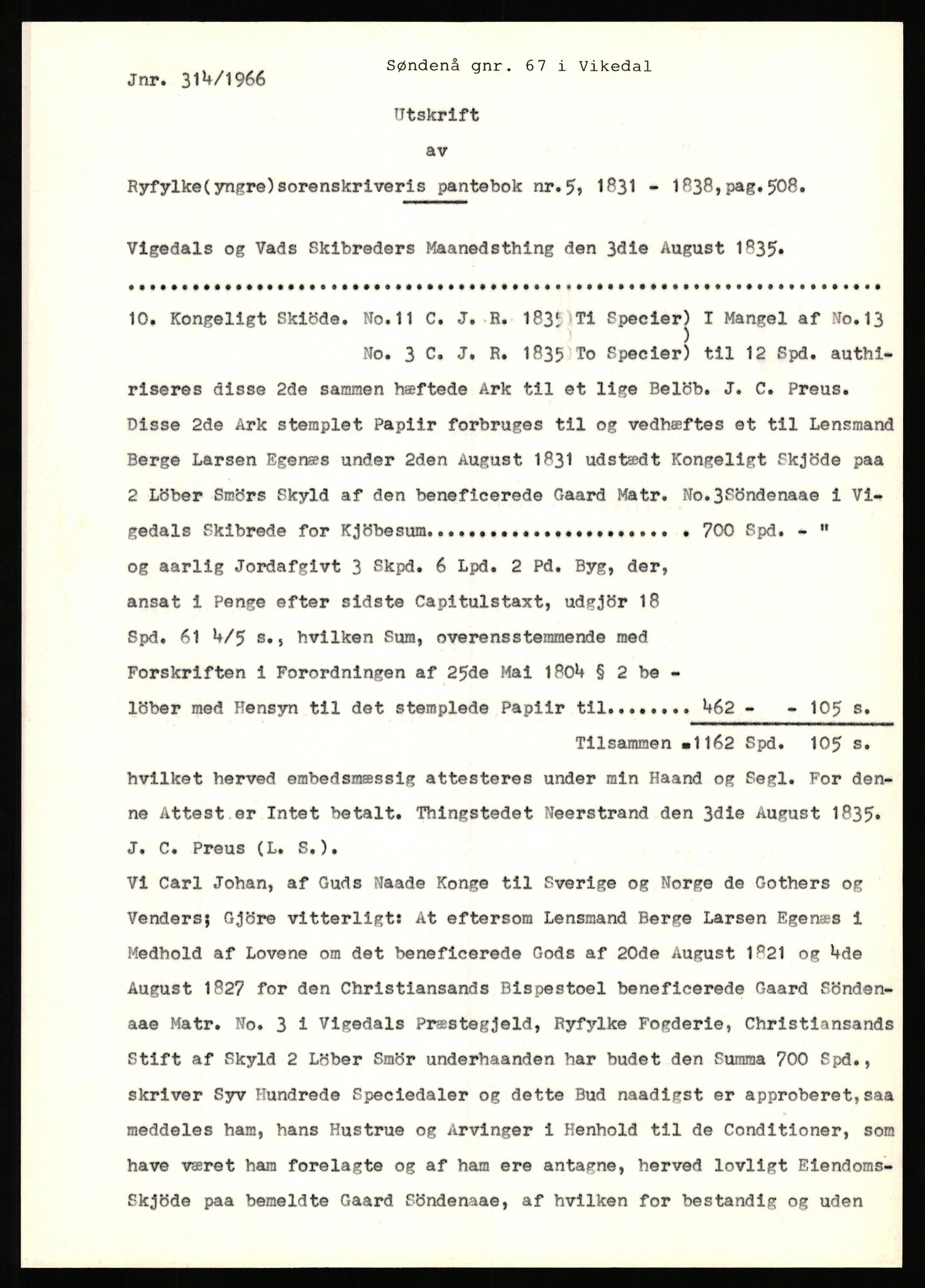 Statsarkivet i Stavanger, SAST/A-101971/03/Y/Yj/L0084: Avskrifter sortert etter gårdsnavn: Søiland - Sørhaug, 1750-1930, p. 306