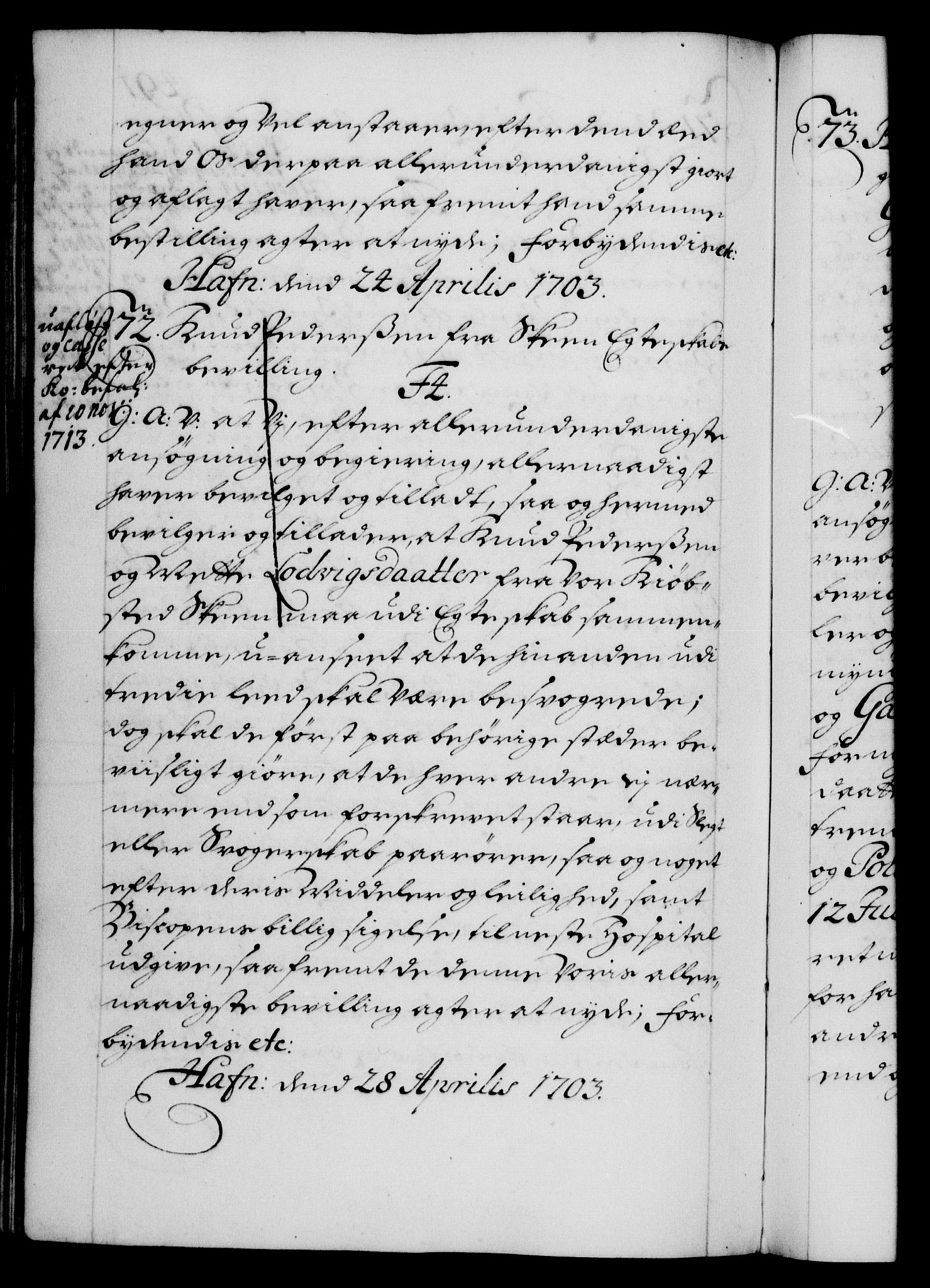 Danske Kanselli 1572-1799, AV/RA-EA-3023/F/Fc/Fca/Fcaa/L0018: Norske registre, 1699-1703, p. 491b