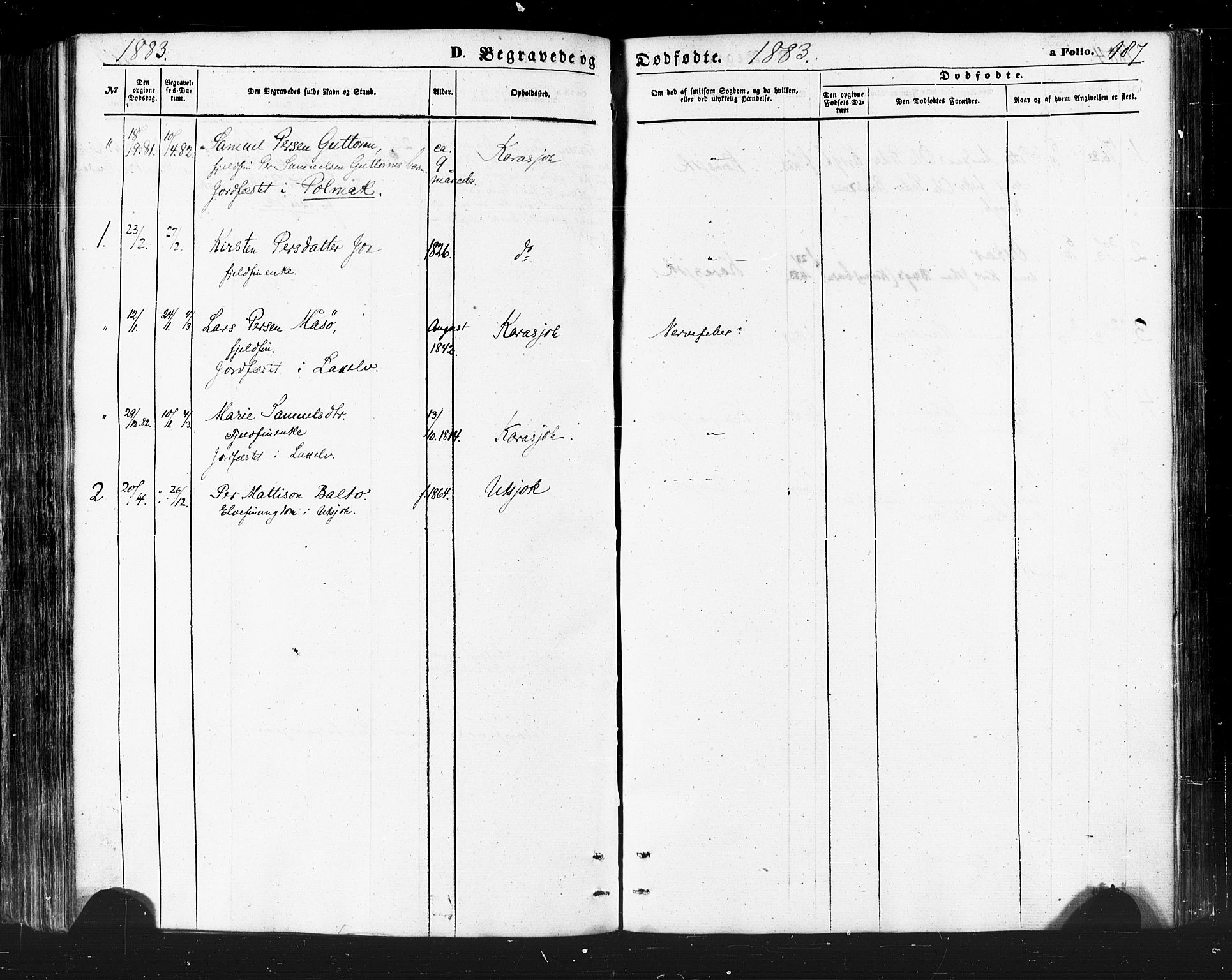 Karasjok sokneprestkontor, SATØ/S-1352/H/Ha/L0001kirke: Parish register (official) no. 1, 1872-1884, p. 187