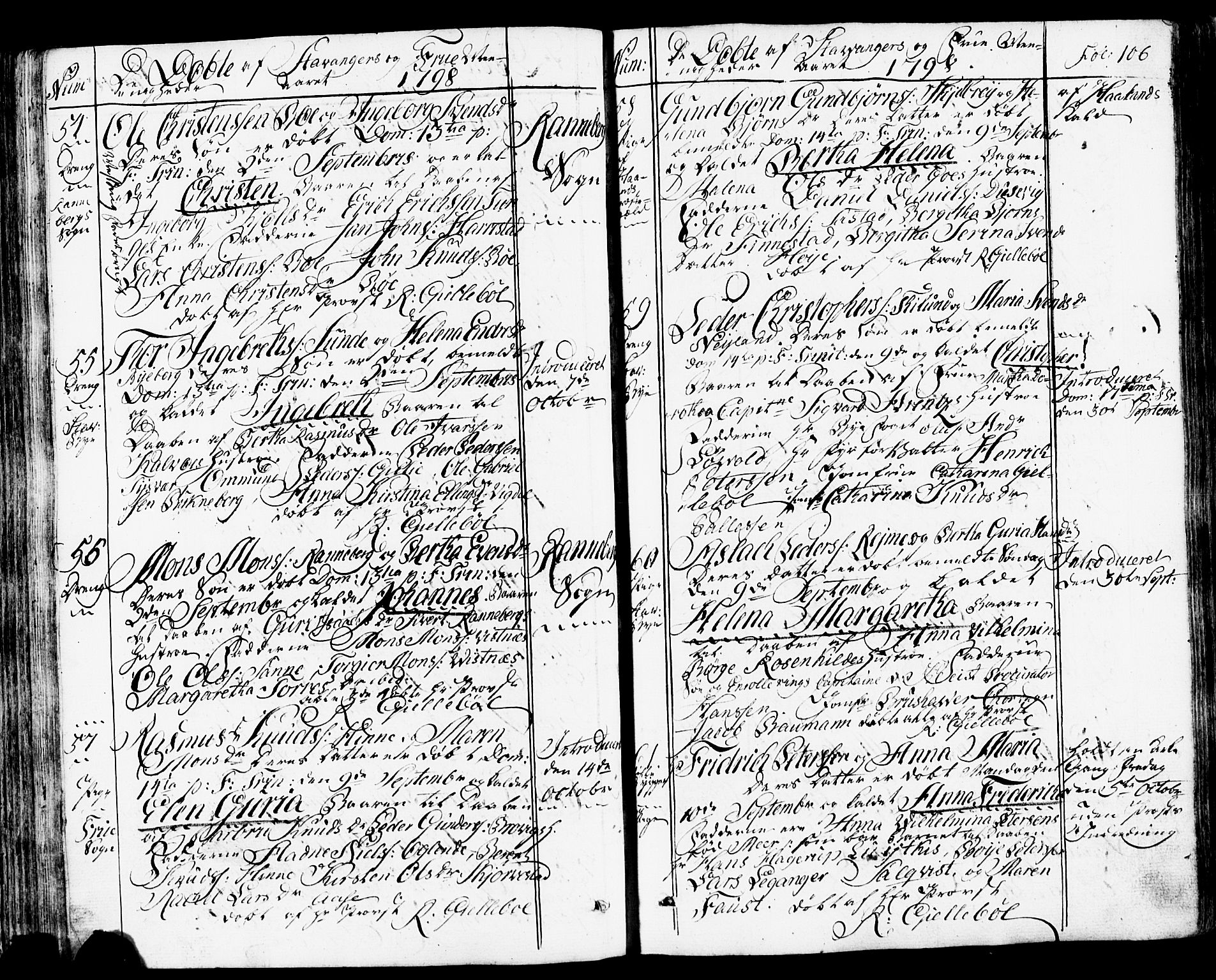 Domkirken sokneprestkontor, SAST/A-101812/001/30/30BB/L0007: Parish register (copy) no. B 7, 1791-1813, p. 106