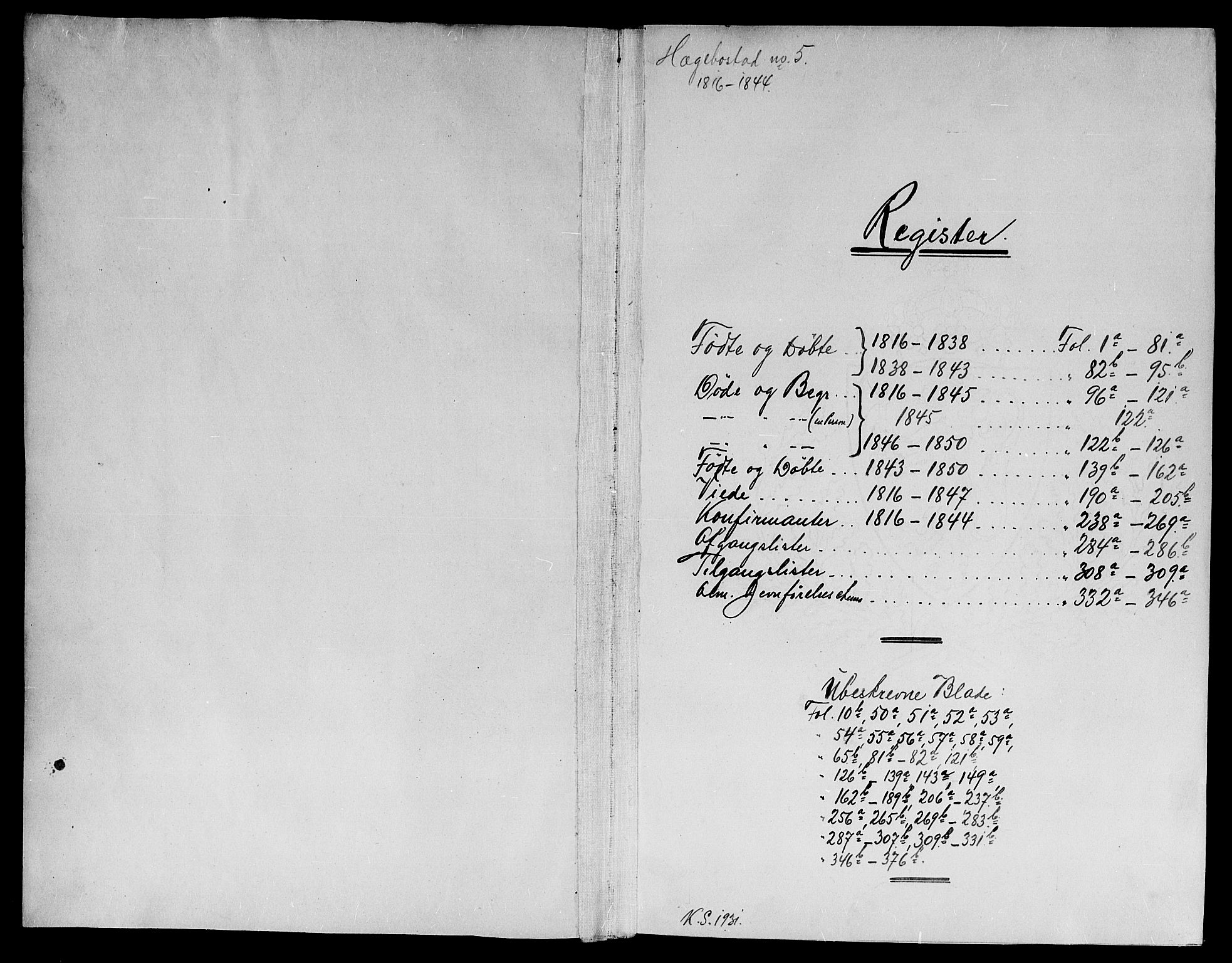 Hægebostad sokneprestkontor, SAK/1111-0024/F/Fb/Fbb/L0001: Parish register (copy) no. B 1, 1816-1850