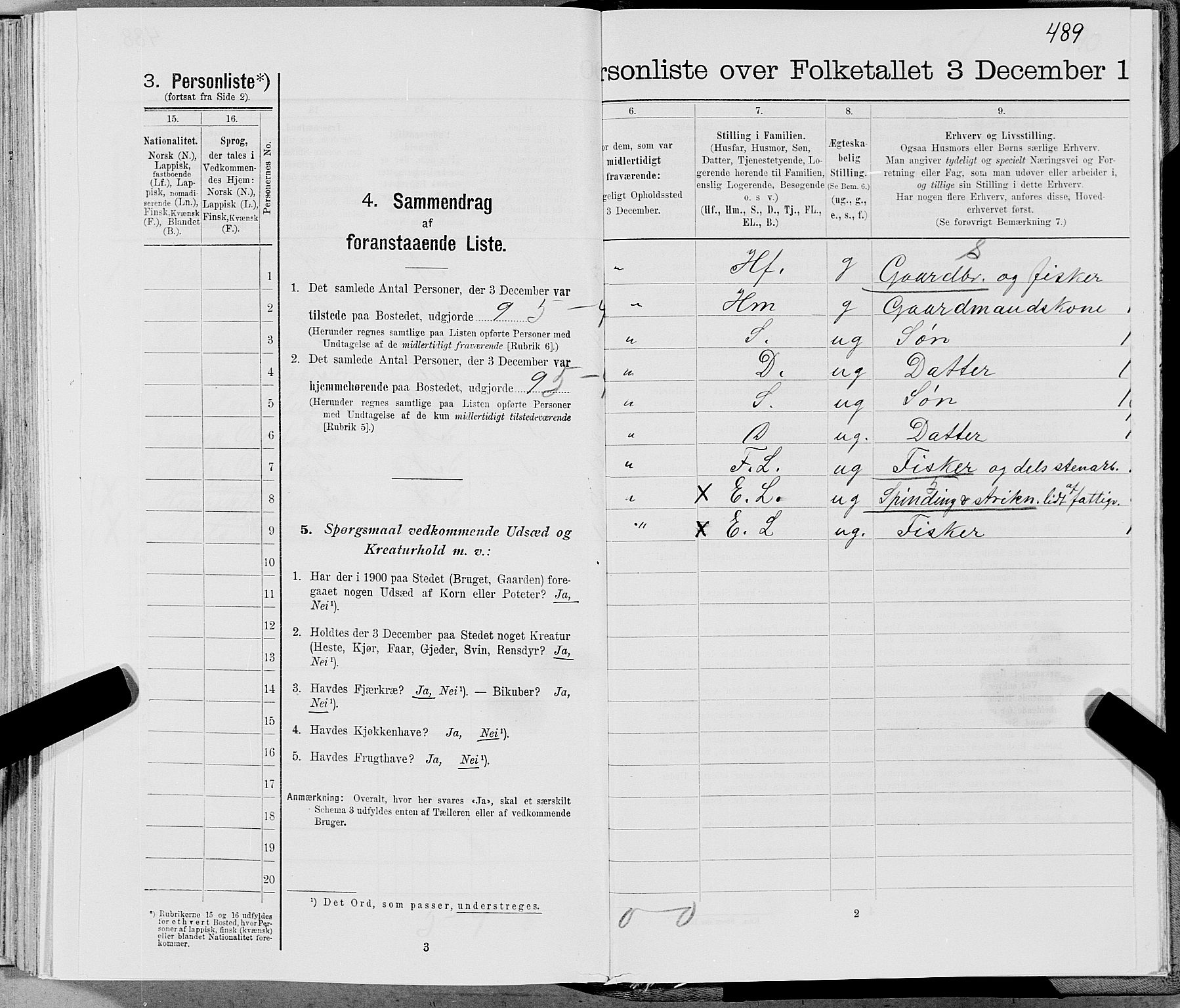 SAT, 1900 census for Gildeskål, 1900, p. 1472