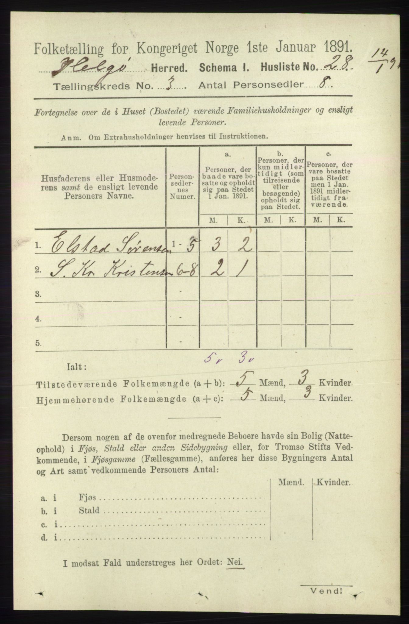 RA, 1891 census for 1935 Helgøy, 1891, p. 728