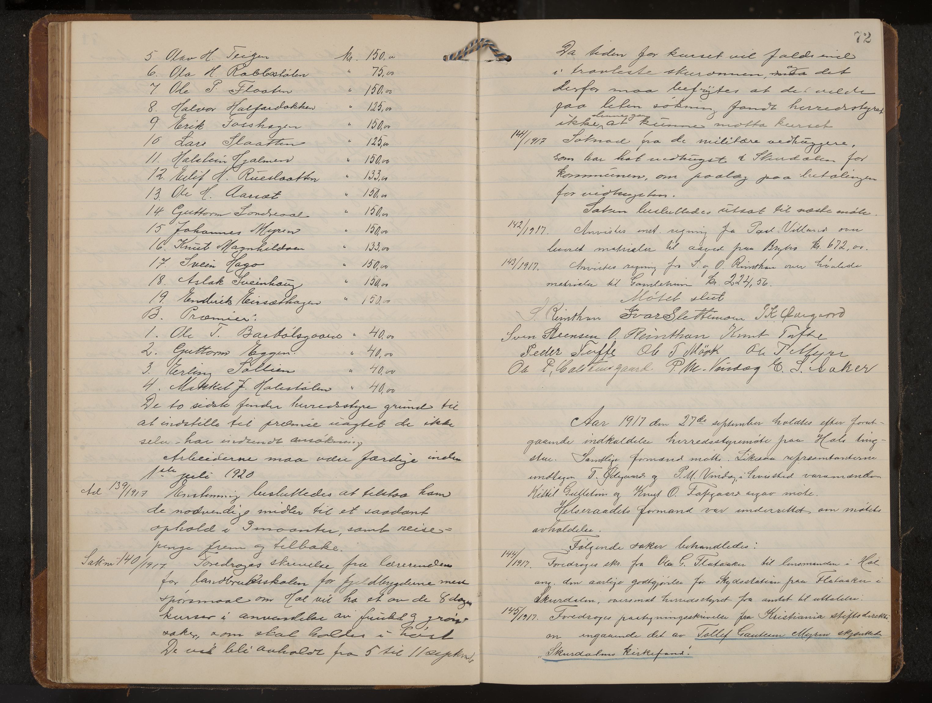 Hol formannskap og sentraladministrasjon, IKAK/0620021-1/A/L0006: Møtebok, 1916-1922, p. 72