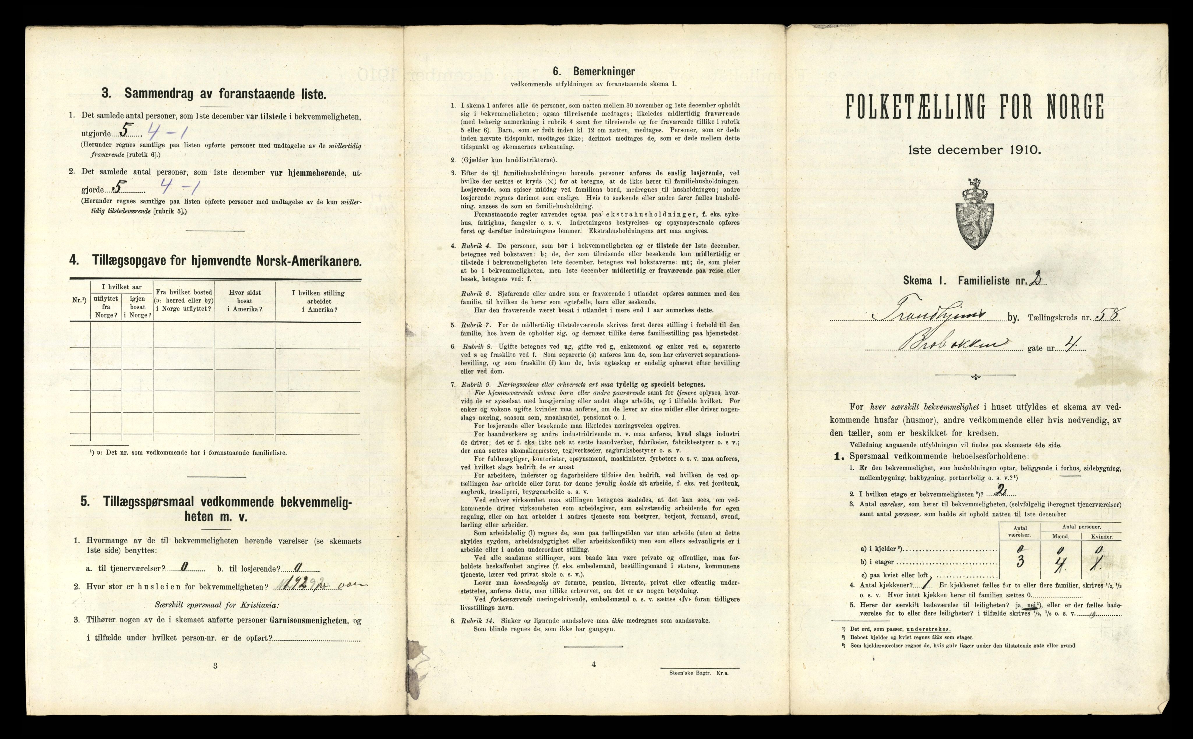 RA, 1910 census for Trondheim, 1910, p. 14619