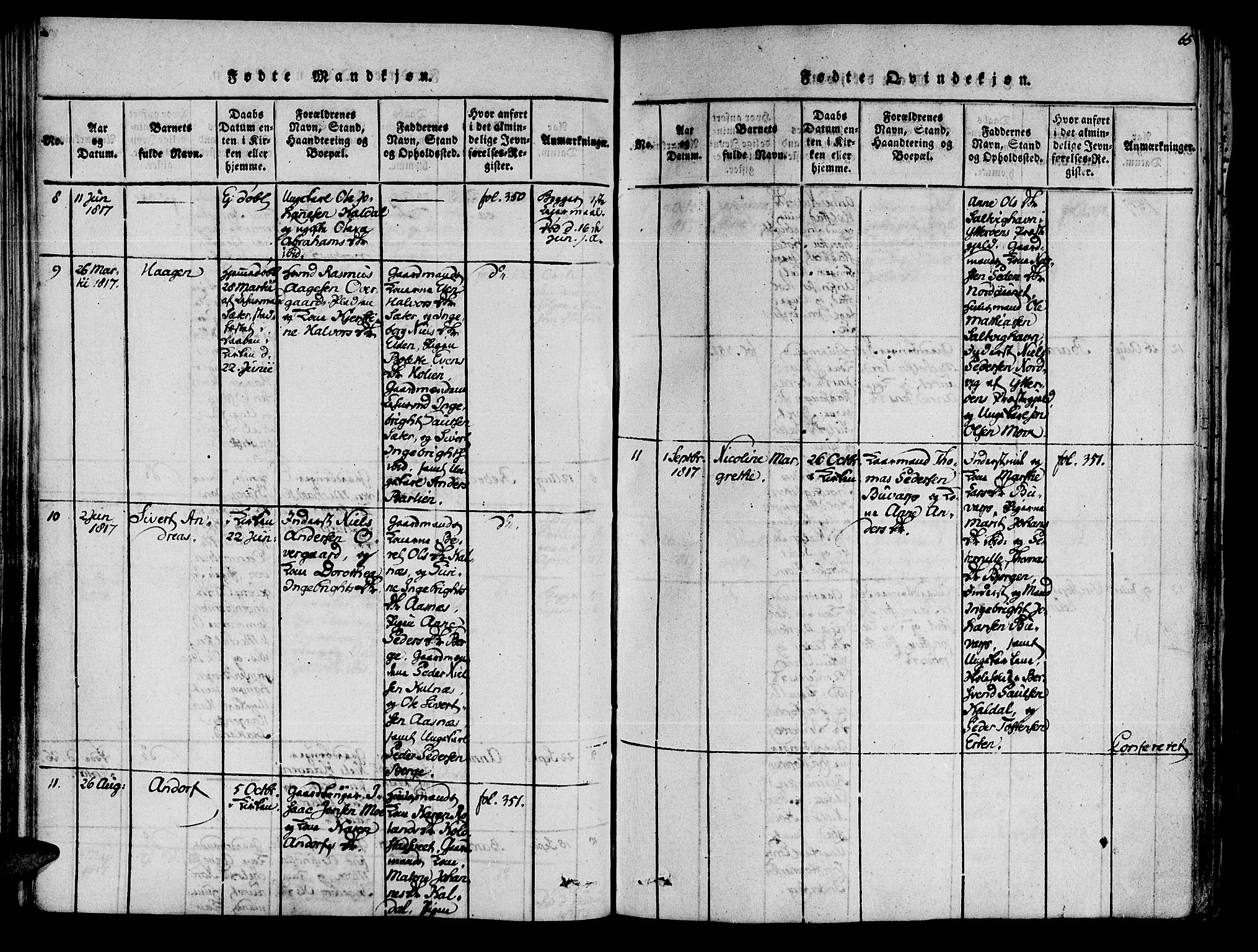 Ministerialprotokoller, klokkerbøker og fødselsregistre - Nord-Trøndelag, AV/SAT-A-1458/741/L0387: Parish register (official) no. 741A03 /3, 1817-1822, p. 65