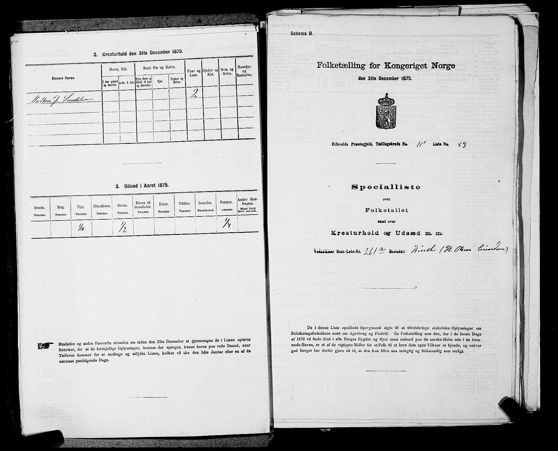 RA, 1875 census for 0237P Eidsvoll, 1875, p. 1625