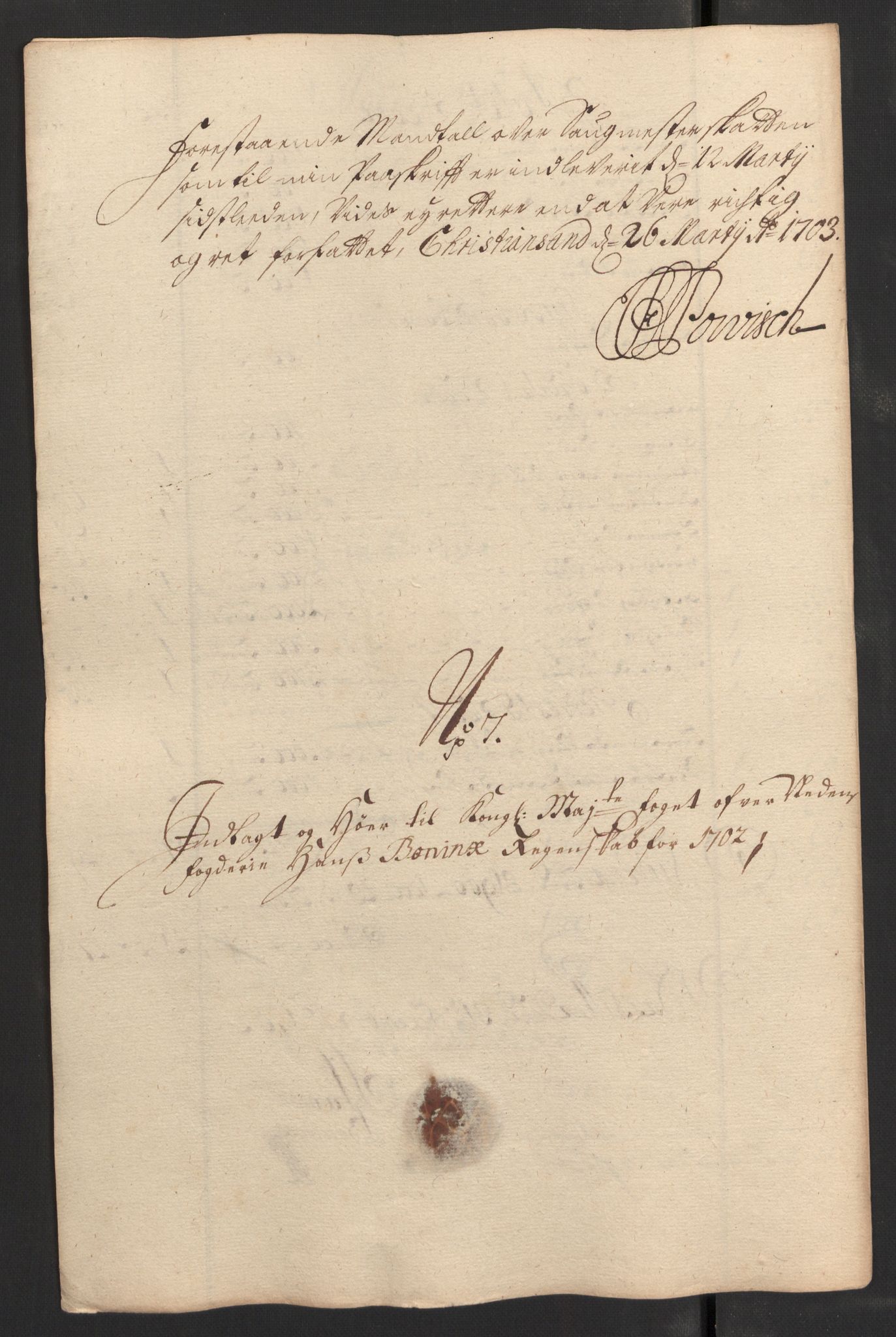 Rentekammeret inntil 1814, Reviderte regnskaper, Fogderegnskap, AV/RA-EA-4092/R39/L2316: Fogderegnskap Nedenes, 1702-1703, p. 110