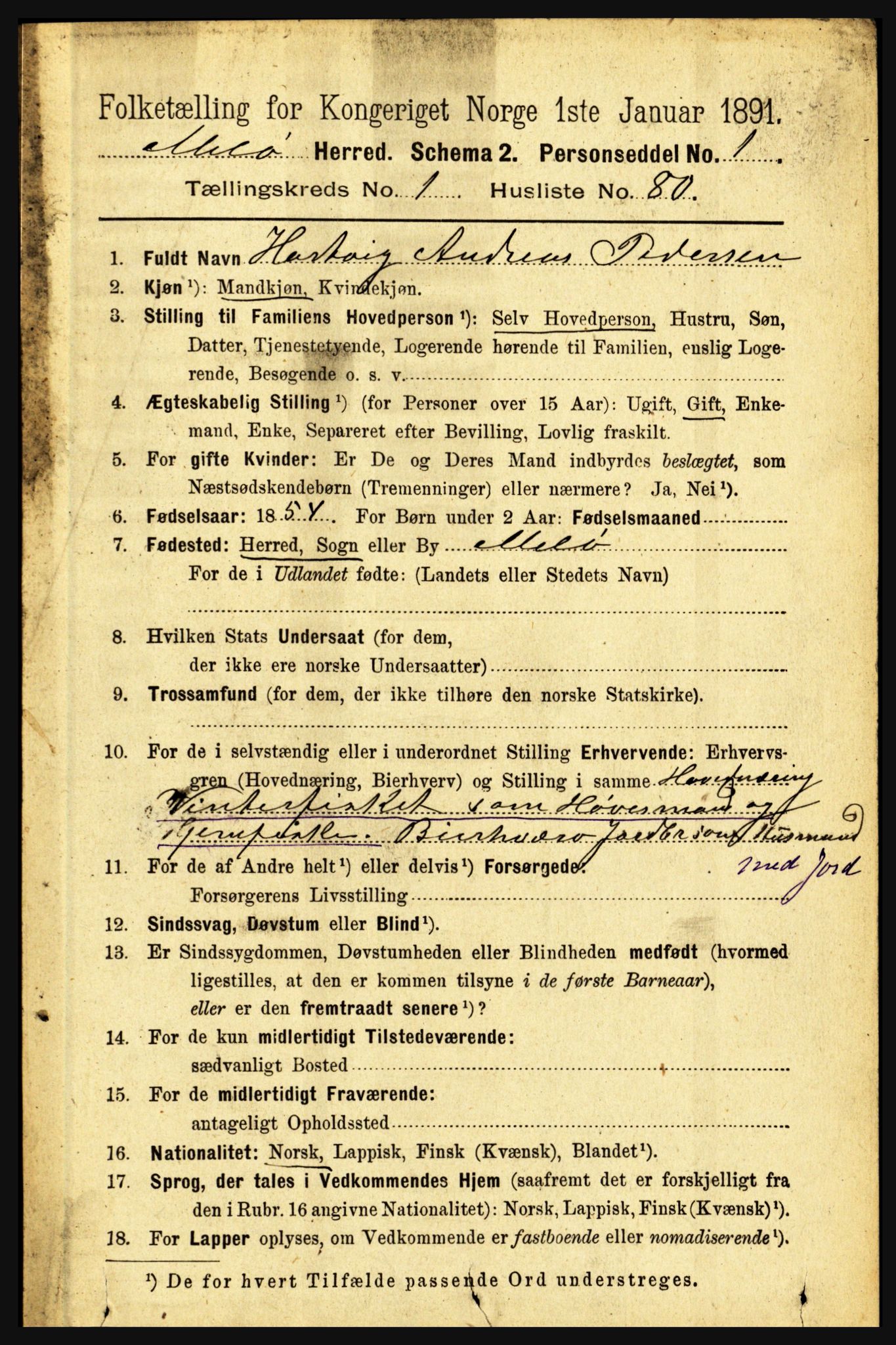 RA, 1891 census for 1837 Meløy, 1891, p. 565