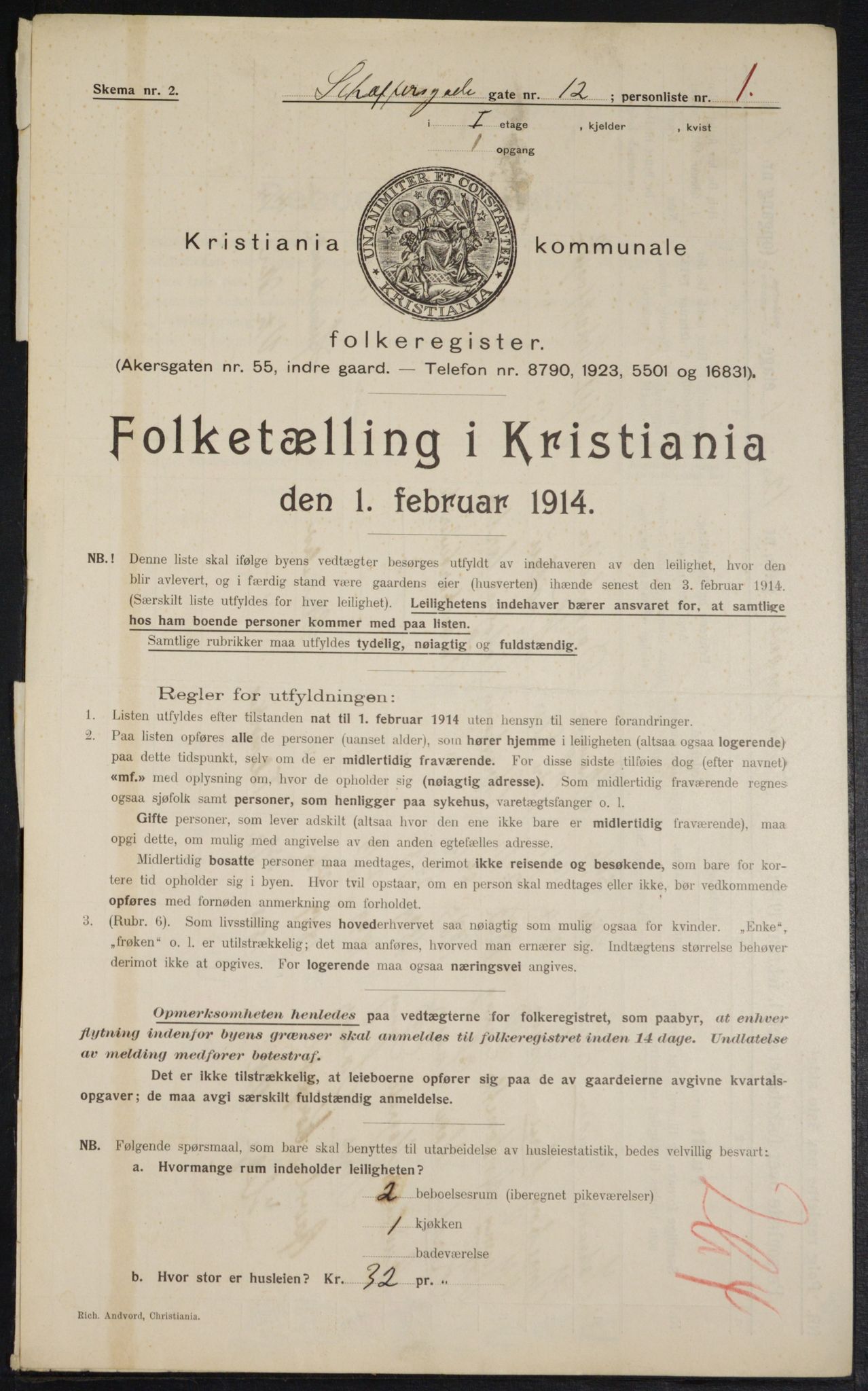 OBA, Municipal Census 1914 for Kristiania, 1914, p. 93127