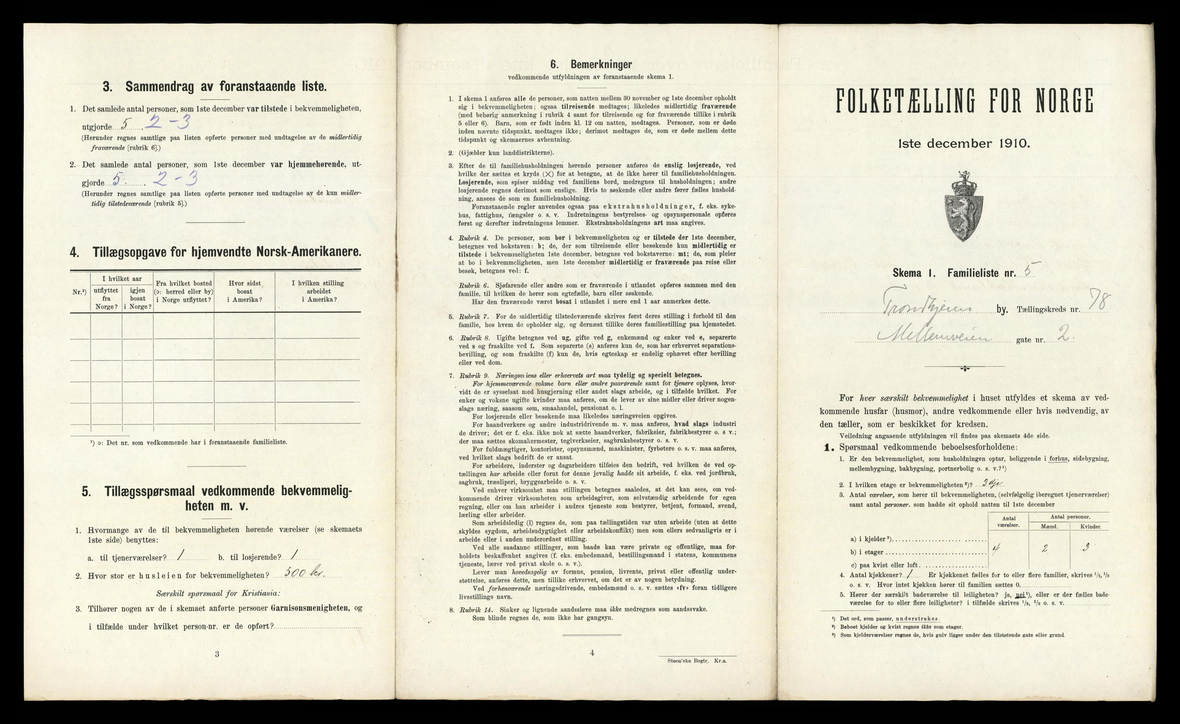 RA, 1910 census for Trondheim, 1910, p. 23643