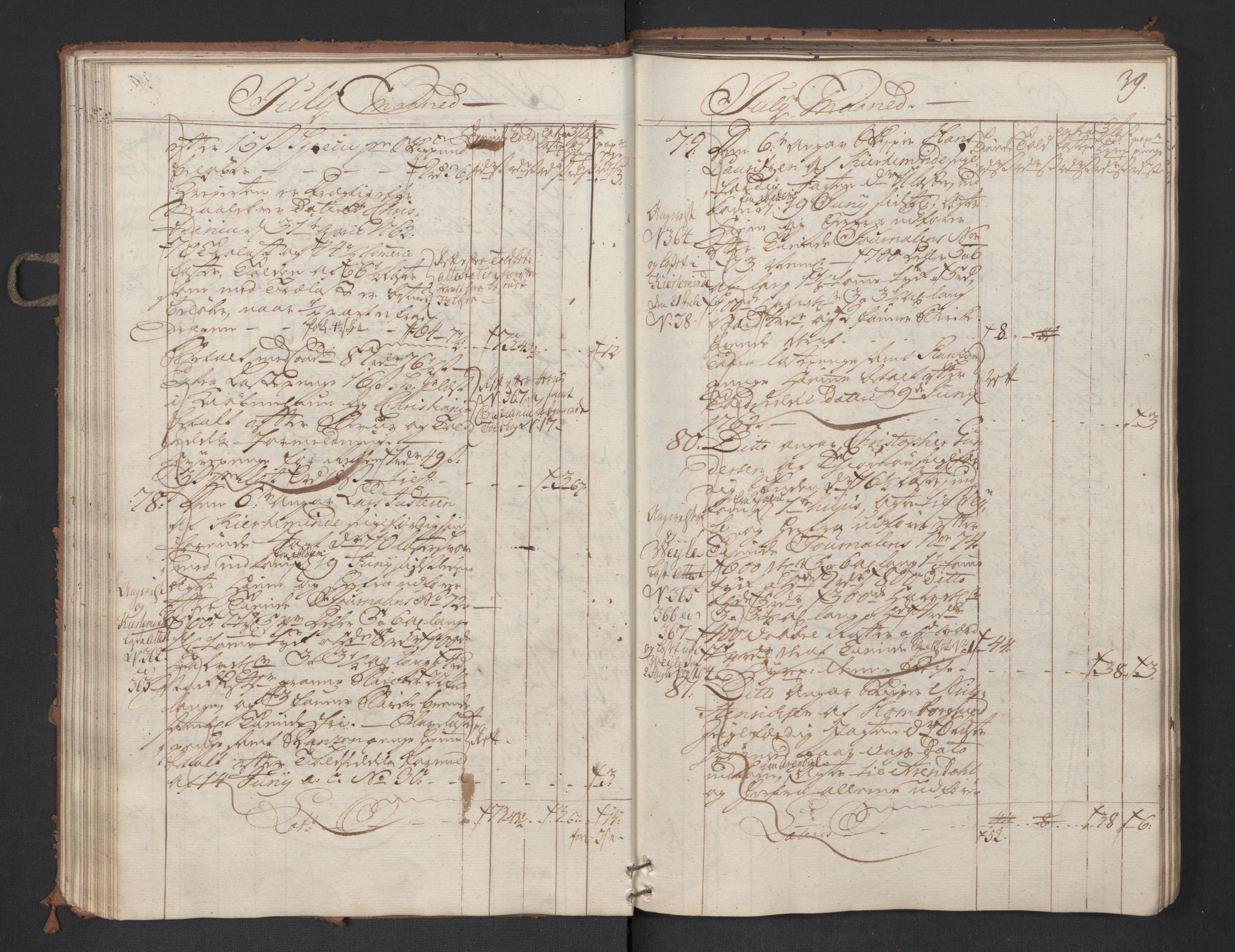 Generaltollkammeret, tollregnskaper, AV/RA-EA-5490/R01/L0047/0001: Tollregnskaper Fredrikshald / Utgående hovedtollbok, 1762, p. 38b-39a