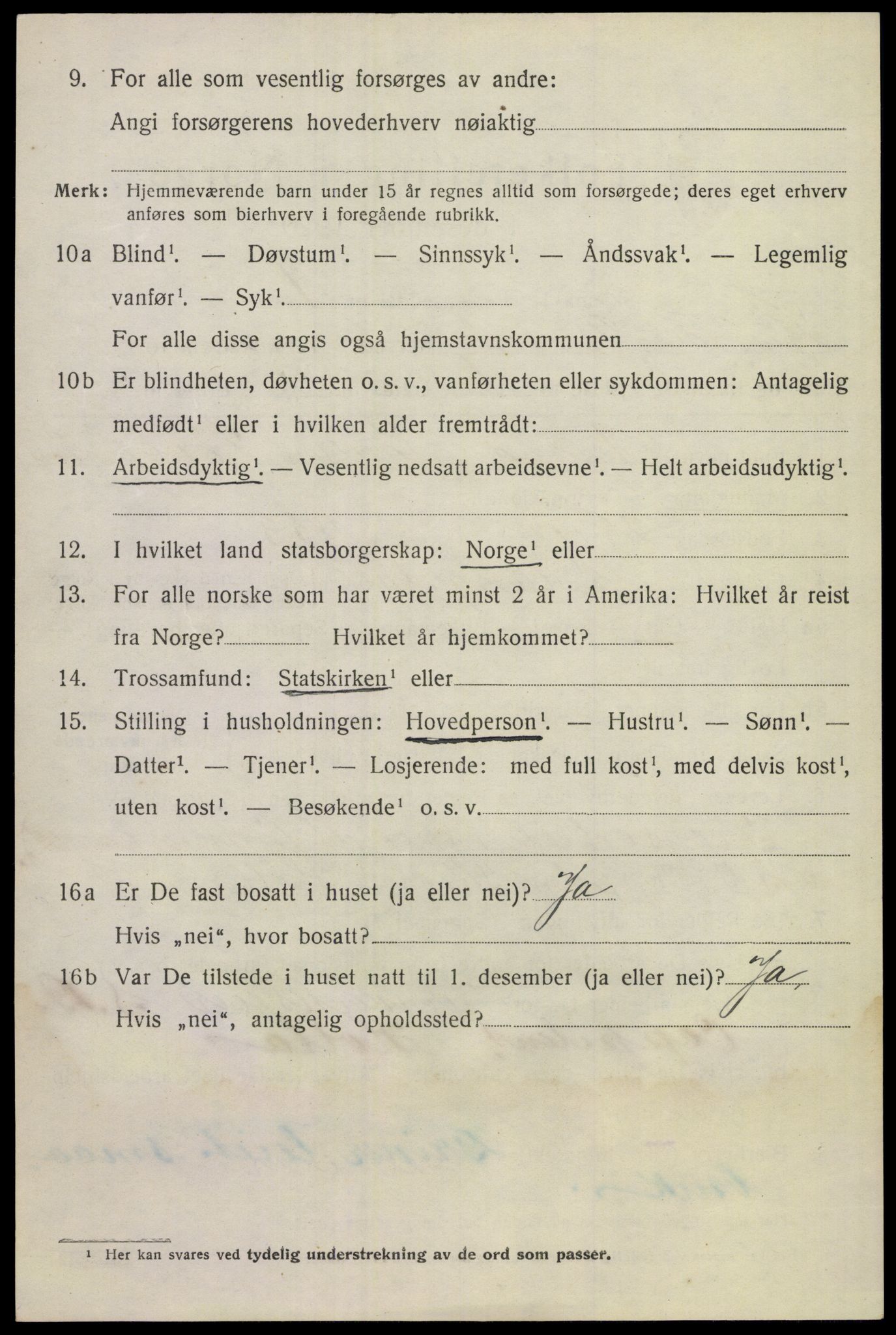 SAKO, 1920 census for Lunde, 1920, p. 5234