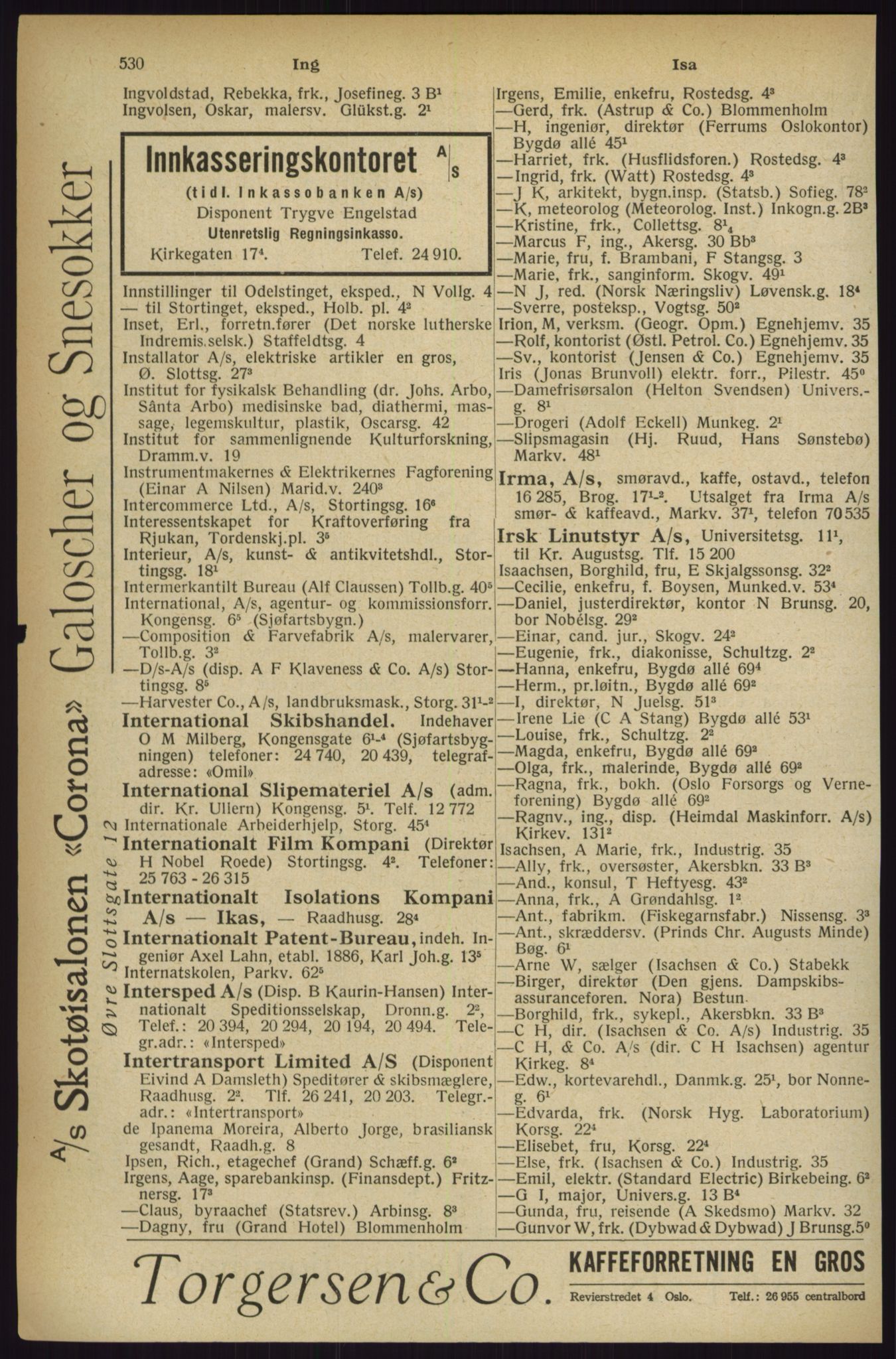 Kristiania/Oslo adressebok, PUBL/-, 1927, p. 530