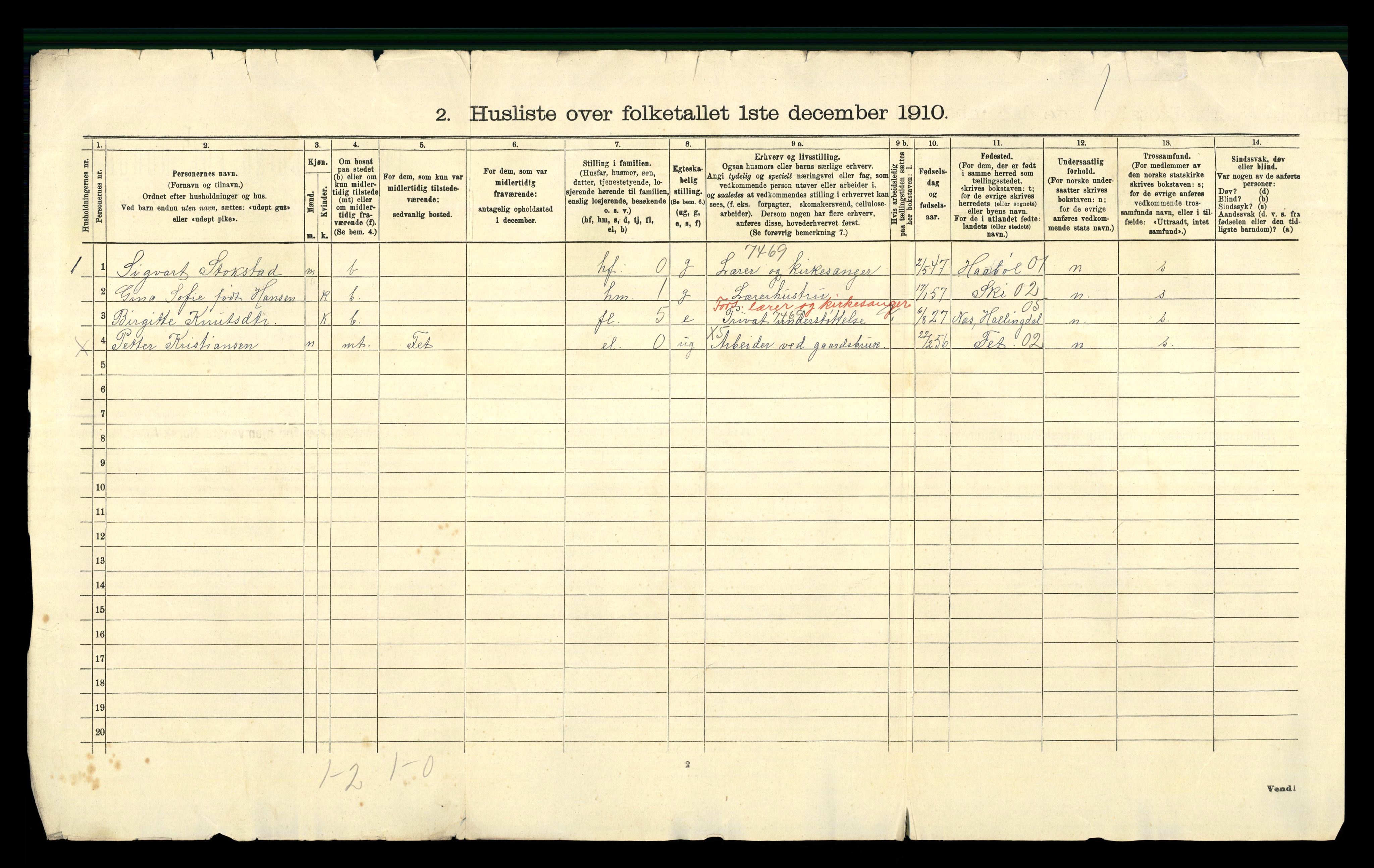 RA, 1910 census for Gjerdrum, 1910, p. 28