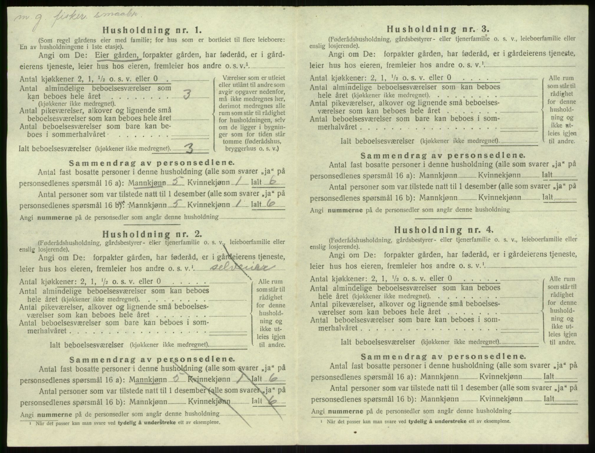 SAB, 1920 census for Solund, 1920, p. 615