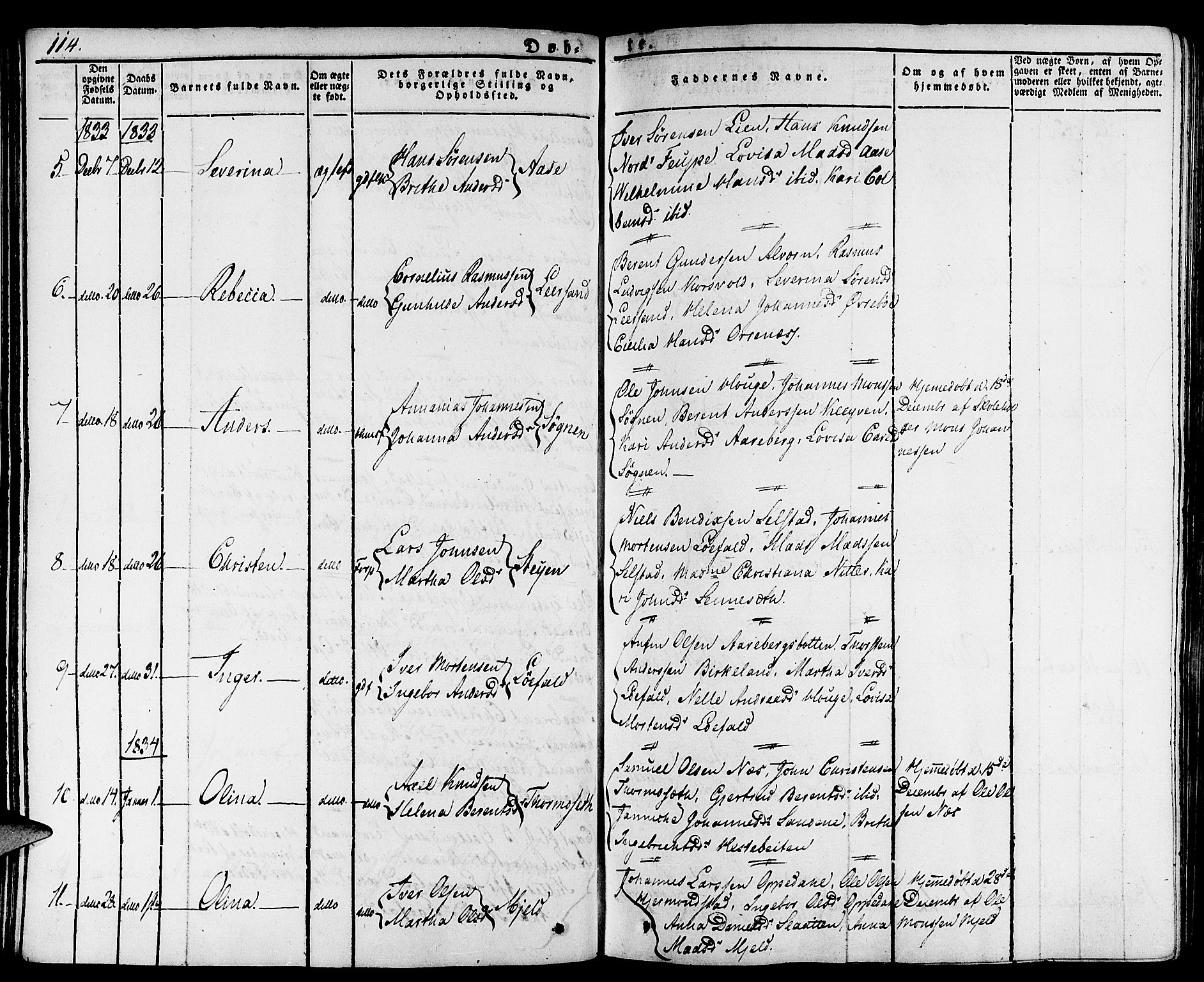 Gaular sokneprestembete, AV/SAB-A-80001/H/Haa: Parish register (official) no. A 3, 1821-1840, p. 114