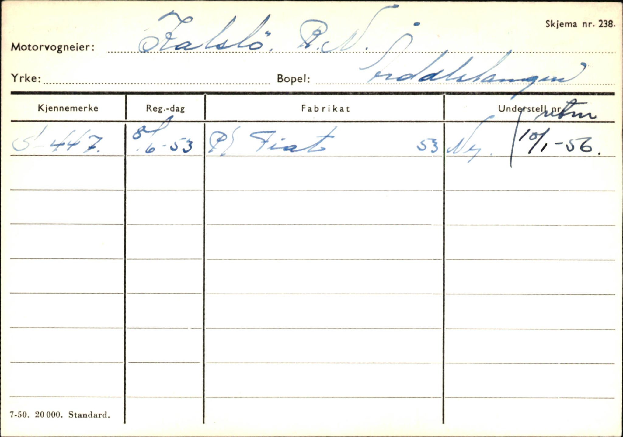 Statens vegvesen, Sogn og Fjordane vegkontor, AV/SAB-A-5301/4/F/L0145: Registerkort Vågsøy S-Å. Årdal I-P, 1945-1975, p. 1068