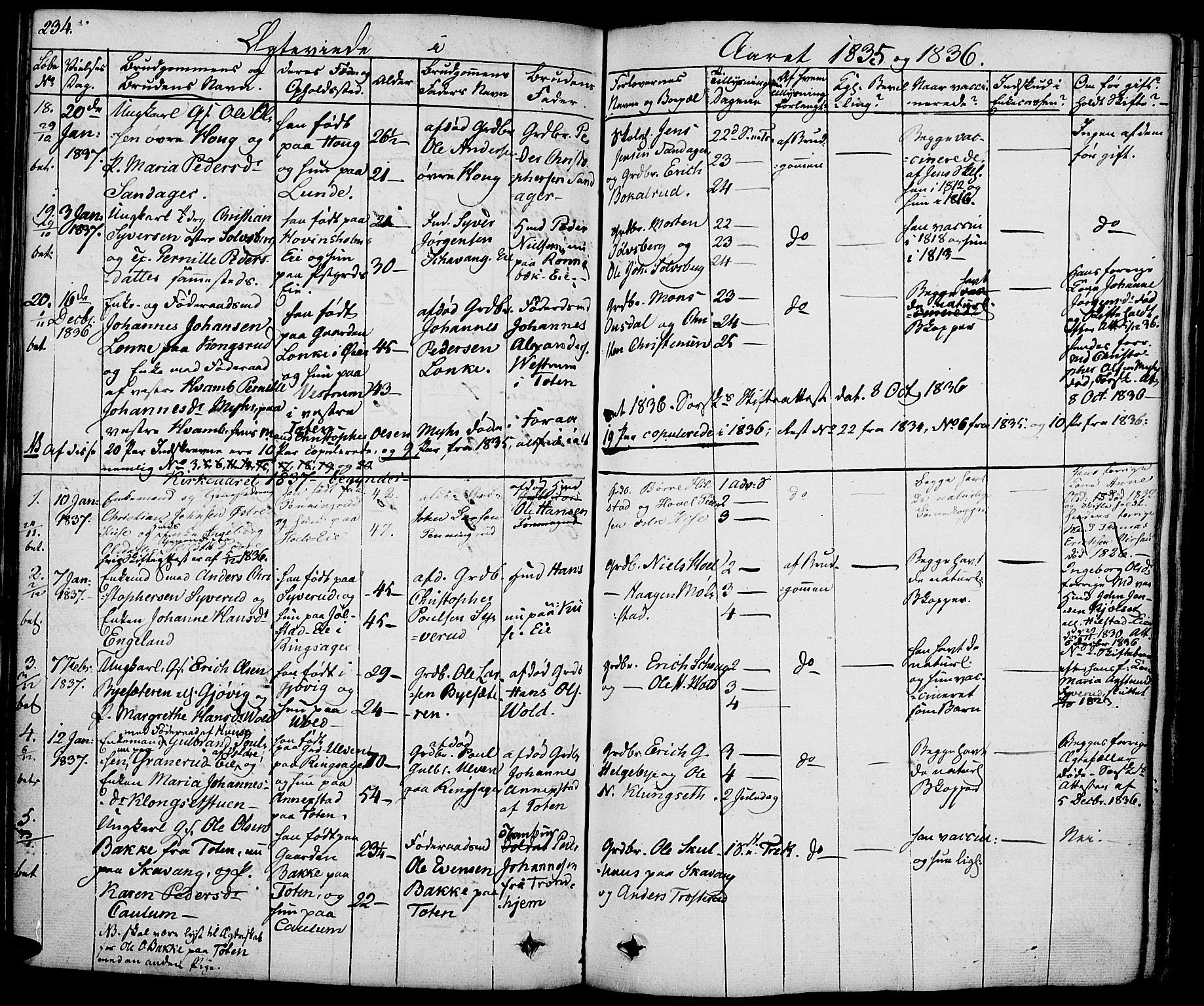 Nes prestekontor, Hedmark, SAH/PREST-020/K/Ka/L0003: Parish register (official) no. 3, 1827-1851, p. 234