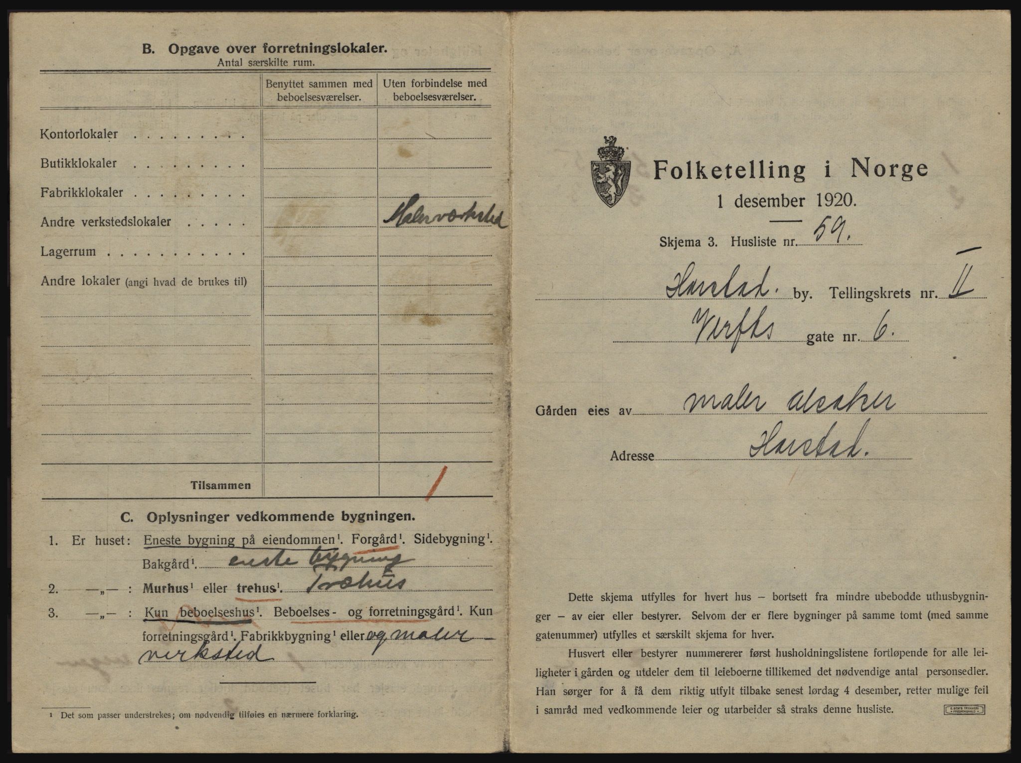 SATØ, 1920 census for Harstad, 1920, p. 221