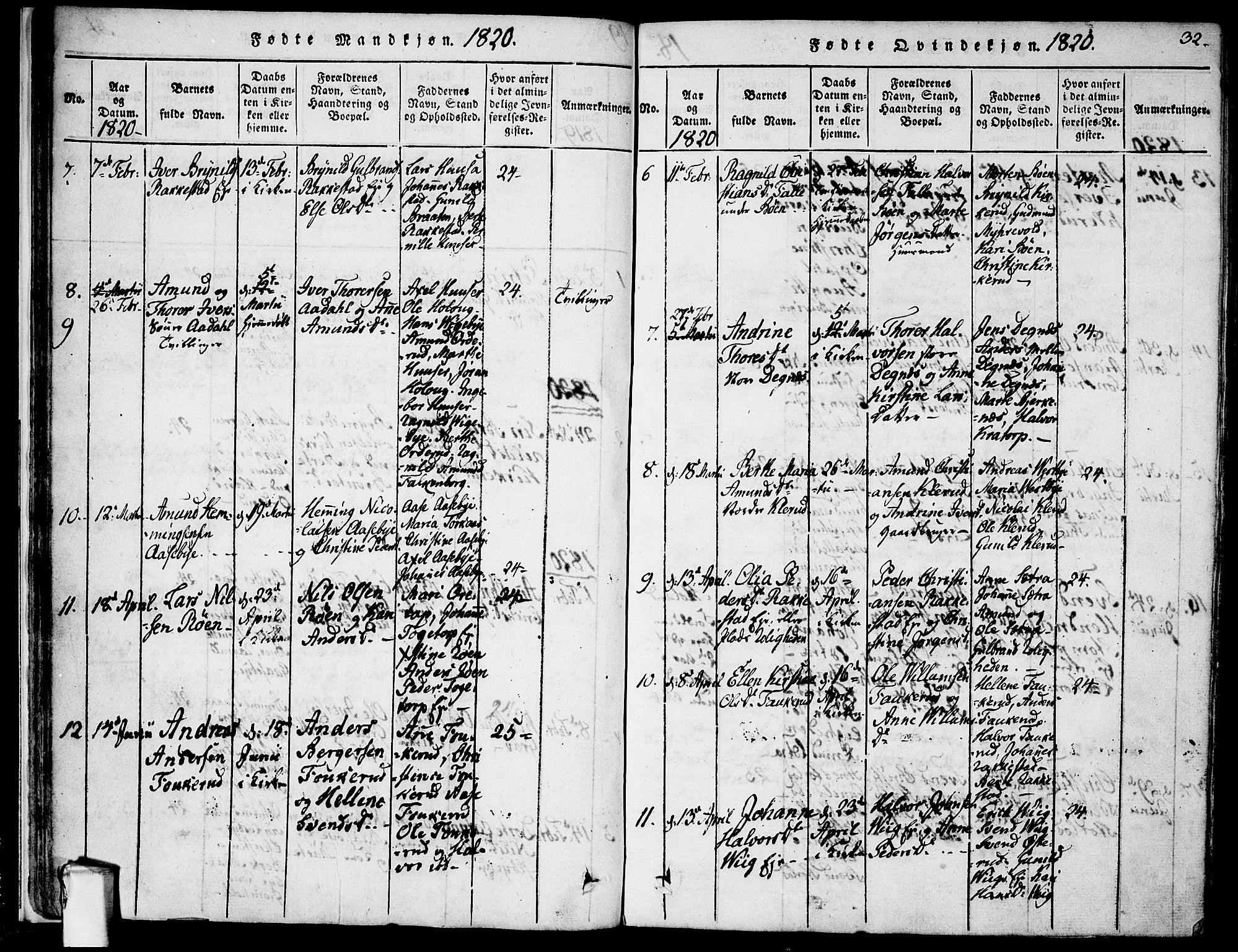 Rødenes prestekontor Kirkebøker, AV/SAO-A-2005/F/Fa/L0004: Parish register (official) no. I 4, 1814-1838, p. 32