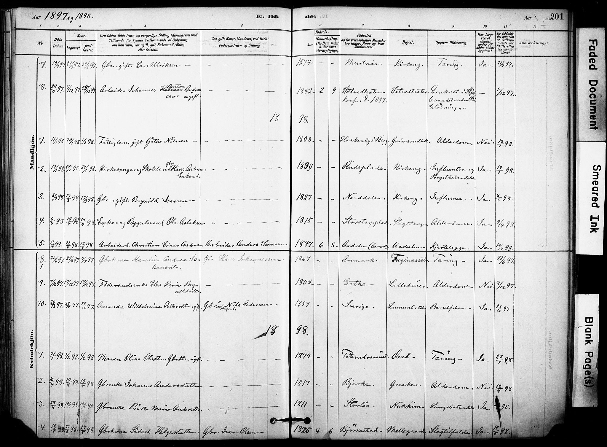 Rakkestad prestekontor Kirkebøker, AV/SAO-A-2008/F/Fb/L0001: Parish register (official) no. II 1, 1878-1899, p. 201