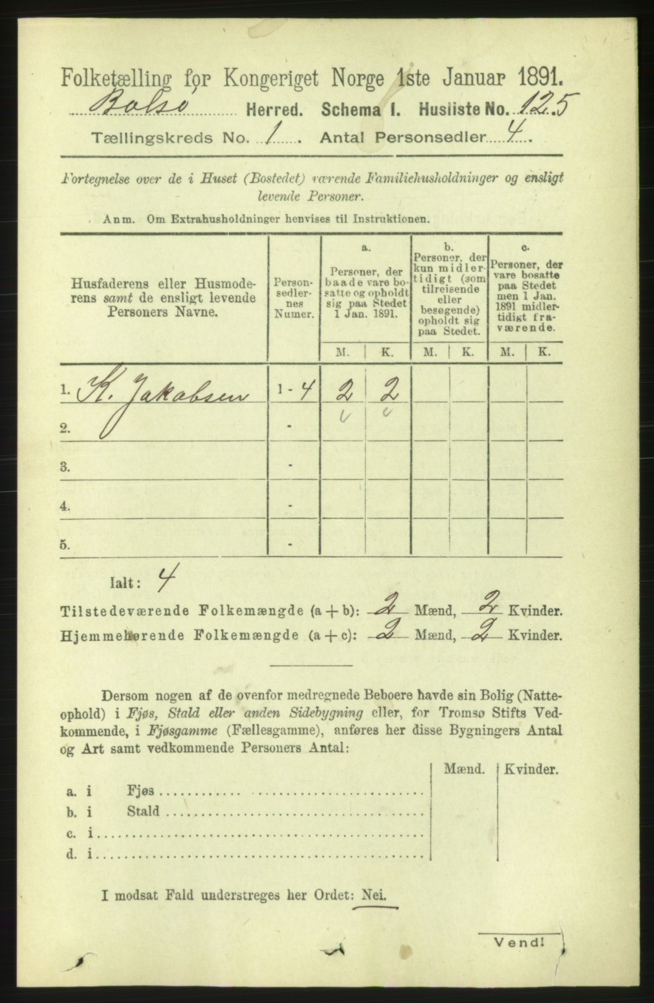 RA, 1891 census for 1544 Bolsøy, 1891, p. 163