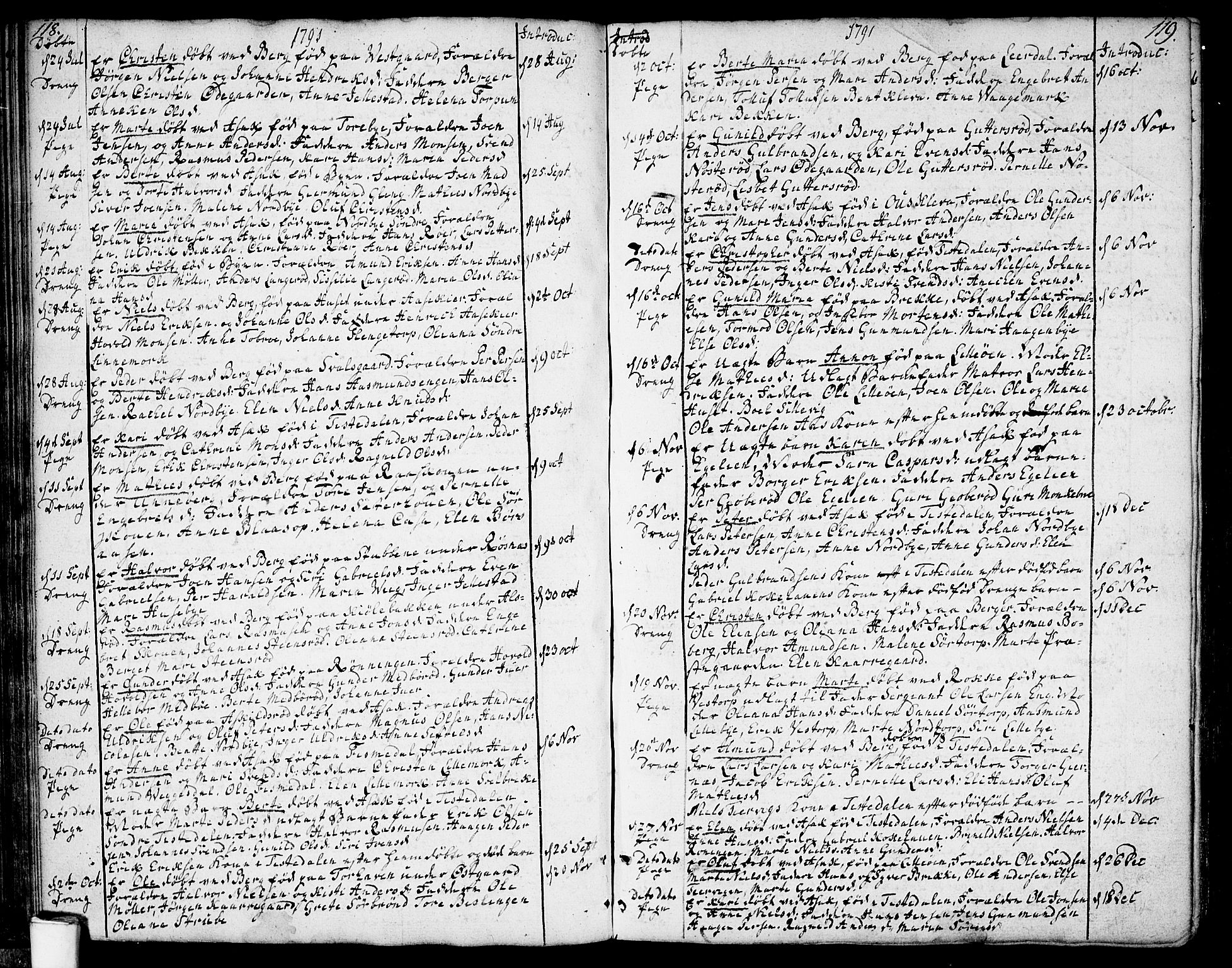 Berg prestekontor Kirkebøker, SAO/A-10902/F/Fa/L0001: Parish register (official) no. I 1, 1770-1814, p. 118-119