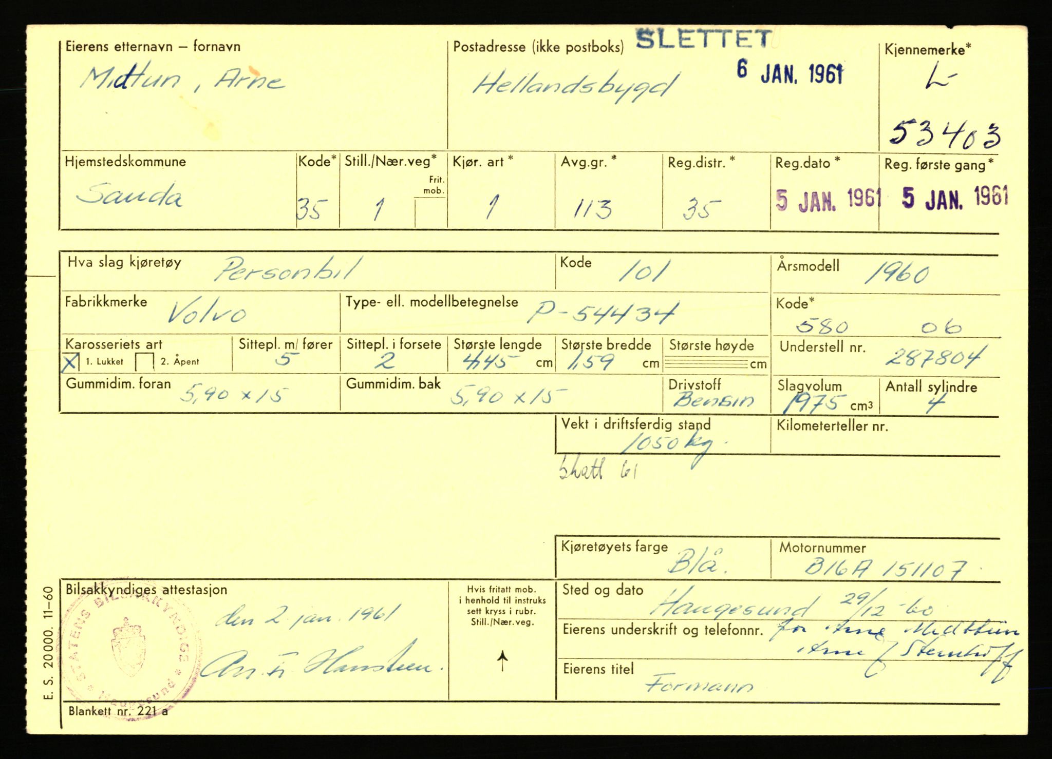 Stavanger trafikkstasjon, AV/SAST-A-101942/0/F/L0053: L-52900 - L-54199, 1930-1971, p. 1293